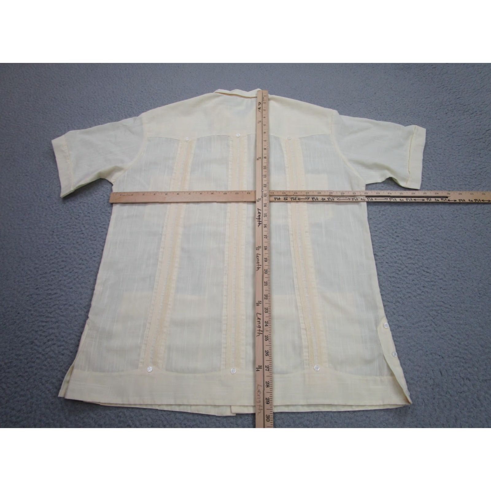 Vintage VINTAGE Campos Shirt Mens 38 Yellow Guayabera Sheer Lightweight 90s Rockabilly Shirt Size US M / EU 48-50 / 2 - 7 Thumbnail