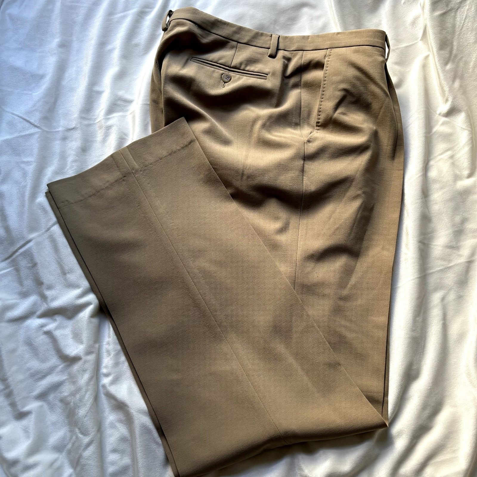 J.Crew J Crew Stretch Wool Dress Pants Chino Trousers 34 X 34 Sand Size 34R - 4 Thumbnail