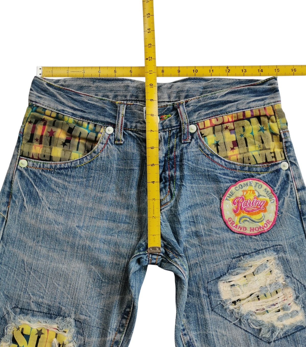 Jean Archive Japanese Brands Distressed Patchwork Denim Jeans Size US 30 / EU 46 - 8 Thumbnail