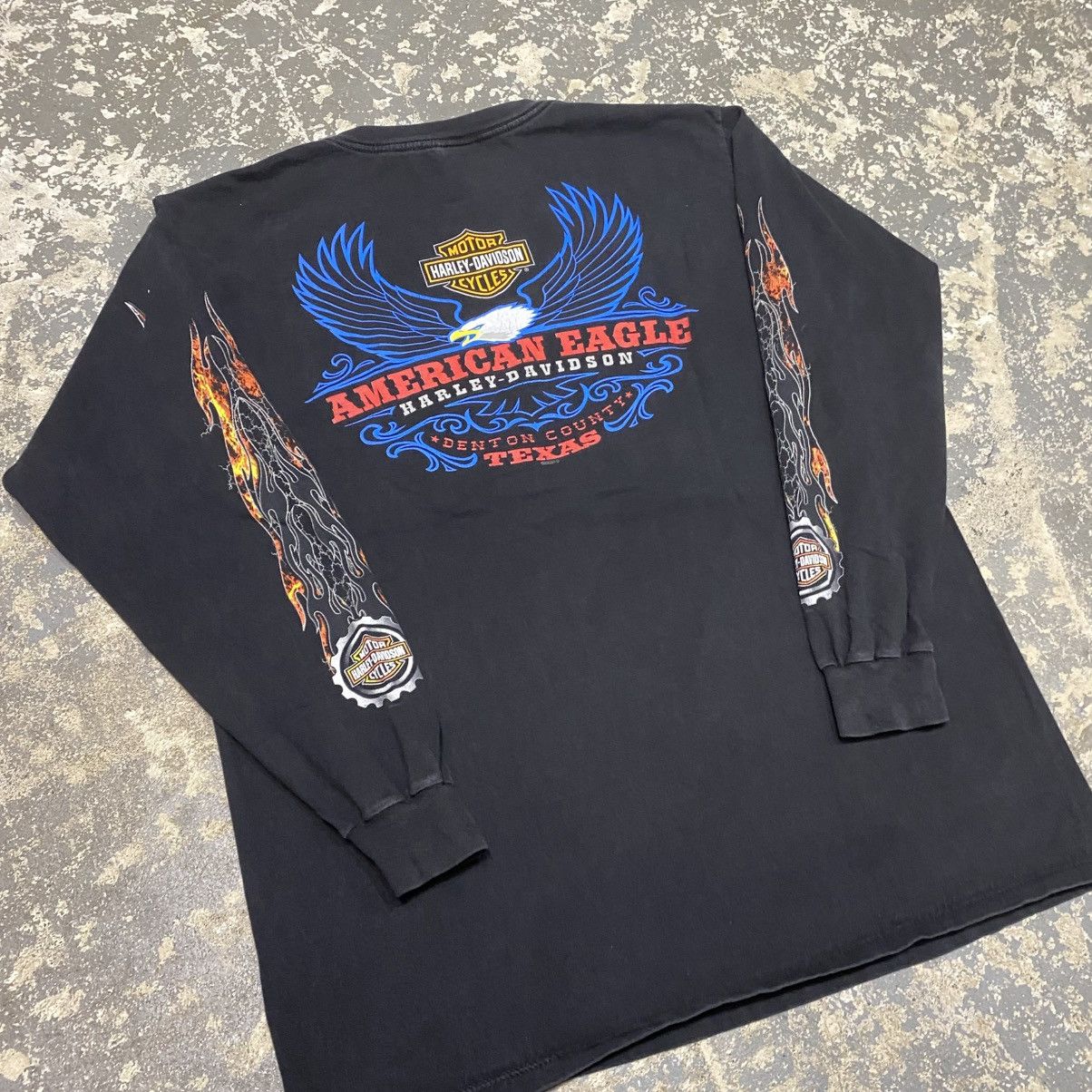 Vintage Vintage Harley Davidson Flame Flaming Long Sleeve Tshirt Size US XL / EU 56 / 4 - 12 Thumbnail