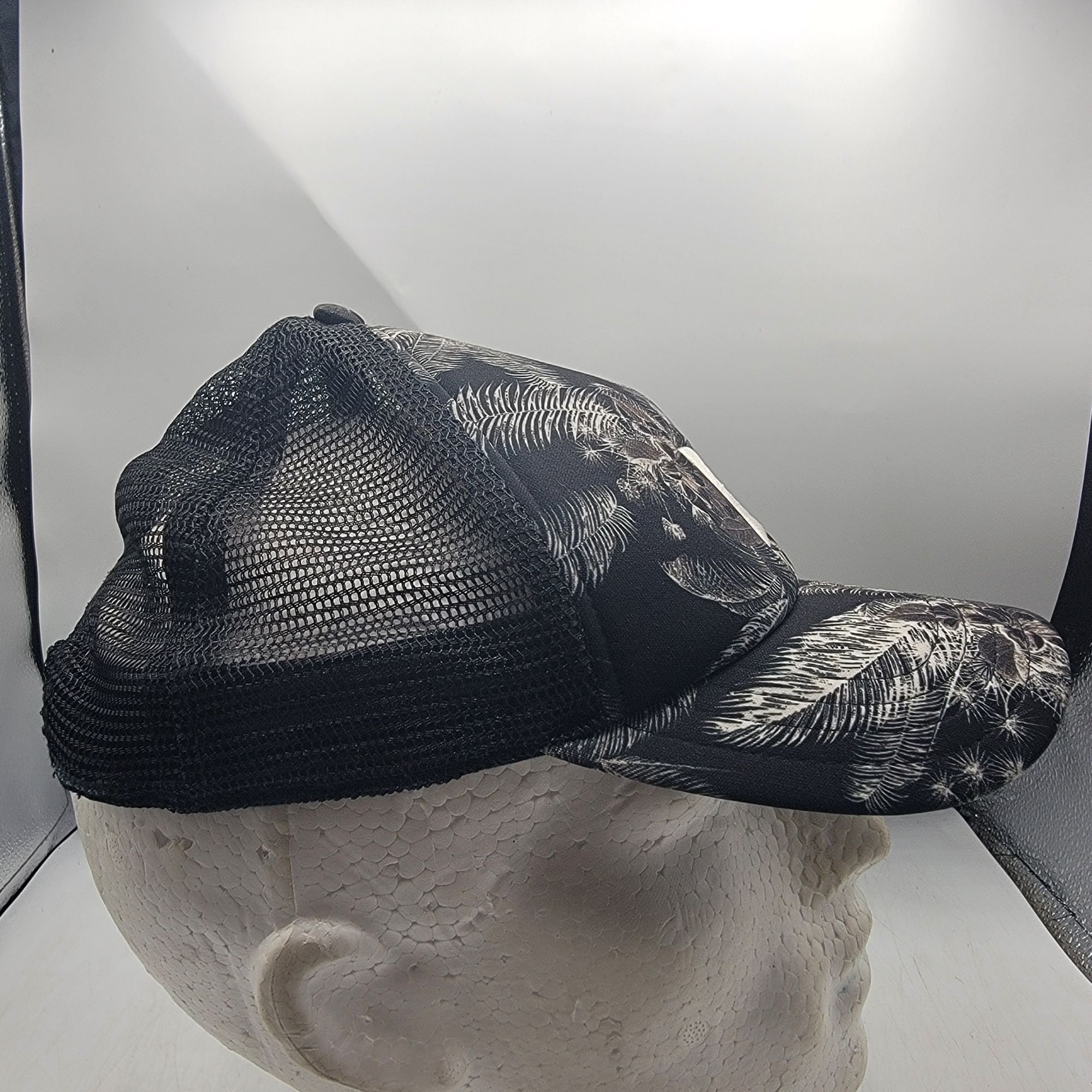 Hurley Hurley Palm Tree Print Snapback Trucker Hat Black White Adju Size ONE SIZE - 4 Thumbnail