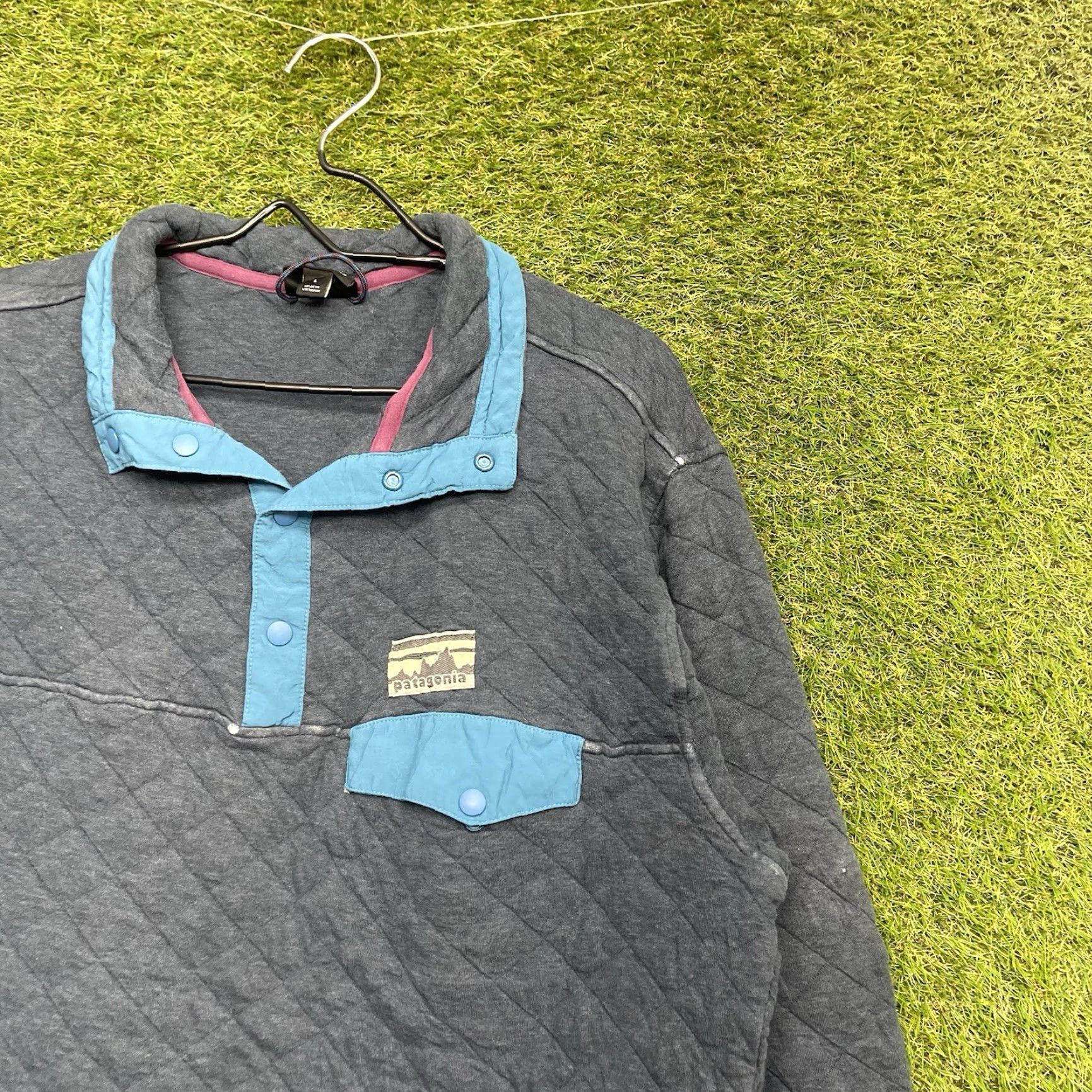 Patagonia Patagonia Jacket Mens Large Blue Pullover Sweatshirt Quilt Fleece Quilted Hiking 40th Legacy Snap-T Size US L / EU 52-54 / 3 - 3 Thumbnail