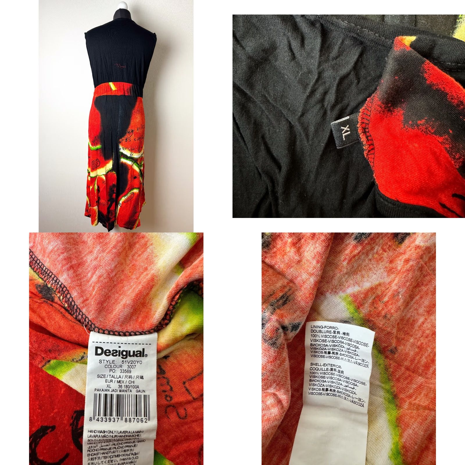 Desigual Desigual XL Womens A-Line Dress Multicoloured Knee Length with Defect - Good Condition Size XL / US 12-14 / IT 48-50 - 8 Thumbnail