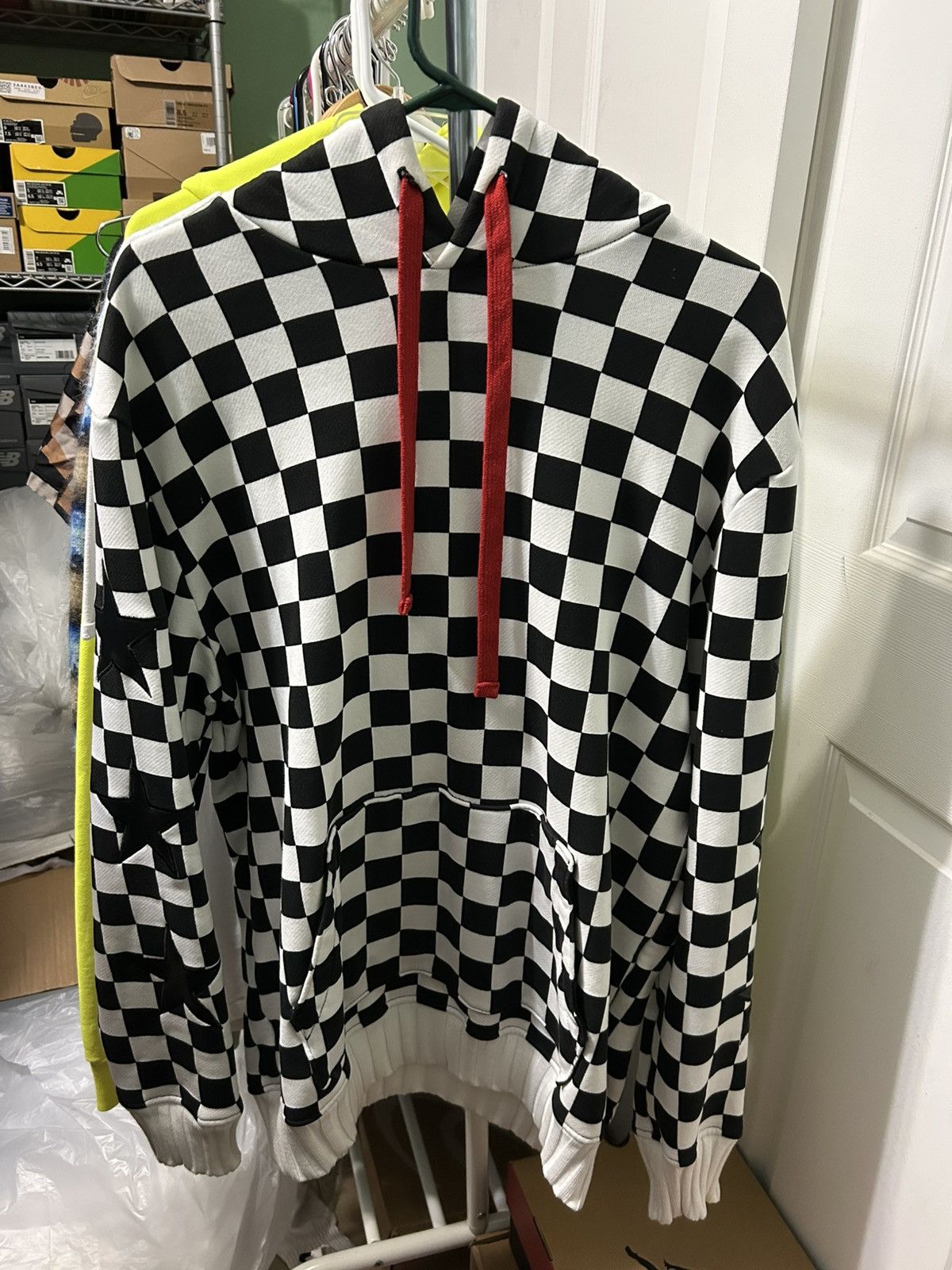 Amiri Amiri Checkerboard Star patch hoodie Size XL Clean!! Size US XL / EU 56 / 4 - 1 Thumbnail