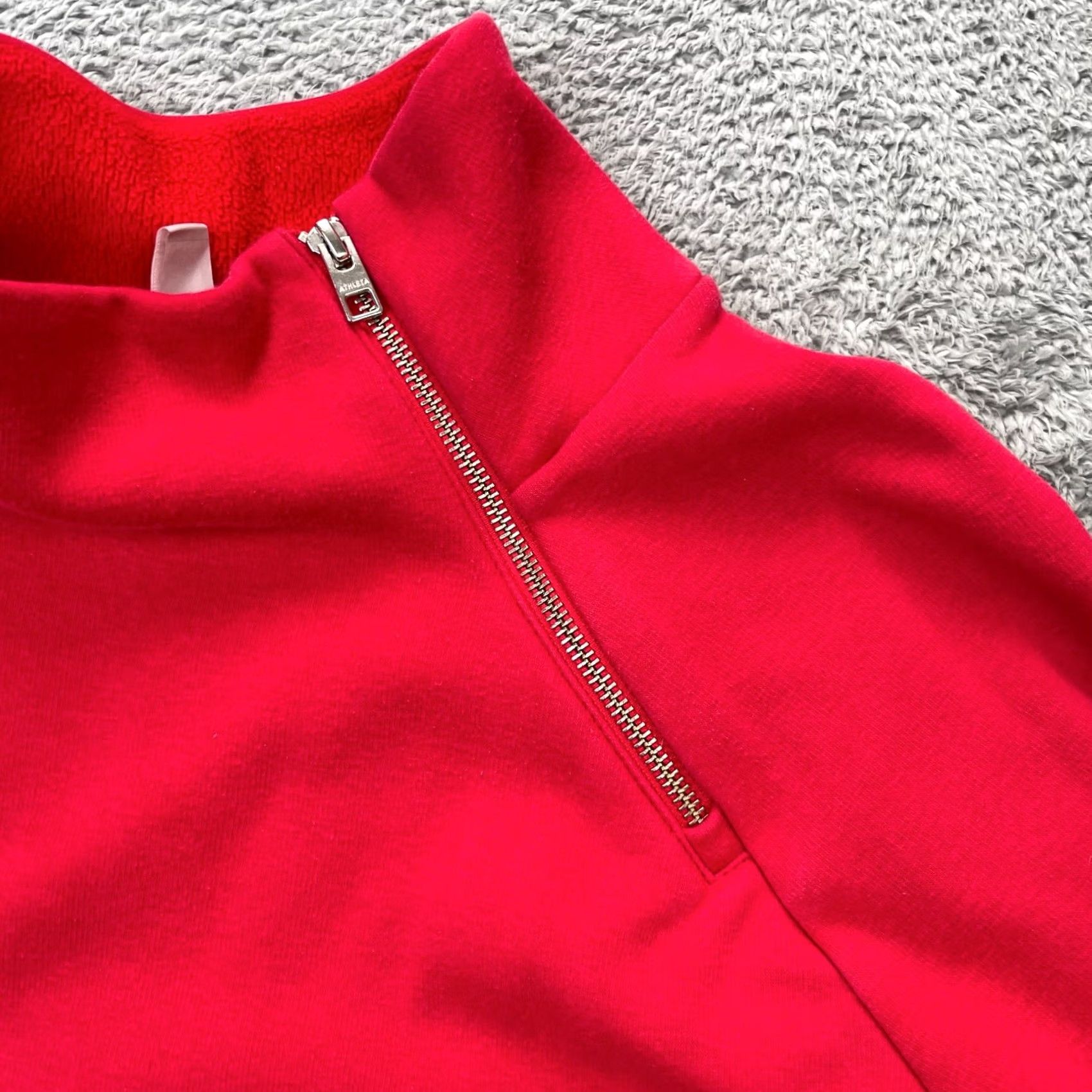 Athleta Athleta Jacket Womens S Red Cozy Karma Asym Sweatshirt Yoga Gym Pullover Basic Jacket Size S / US 4 / IT 40 - 7 Thumbnail