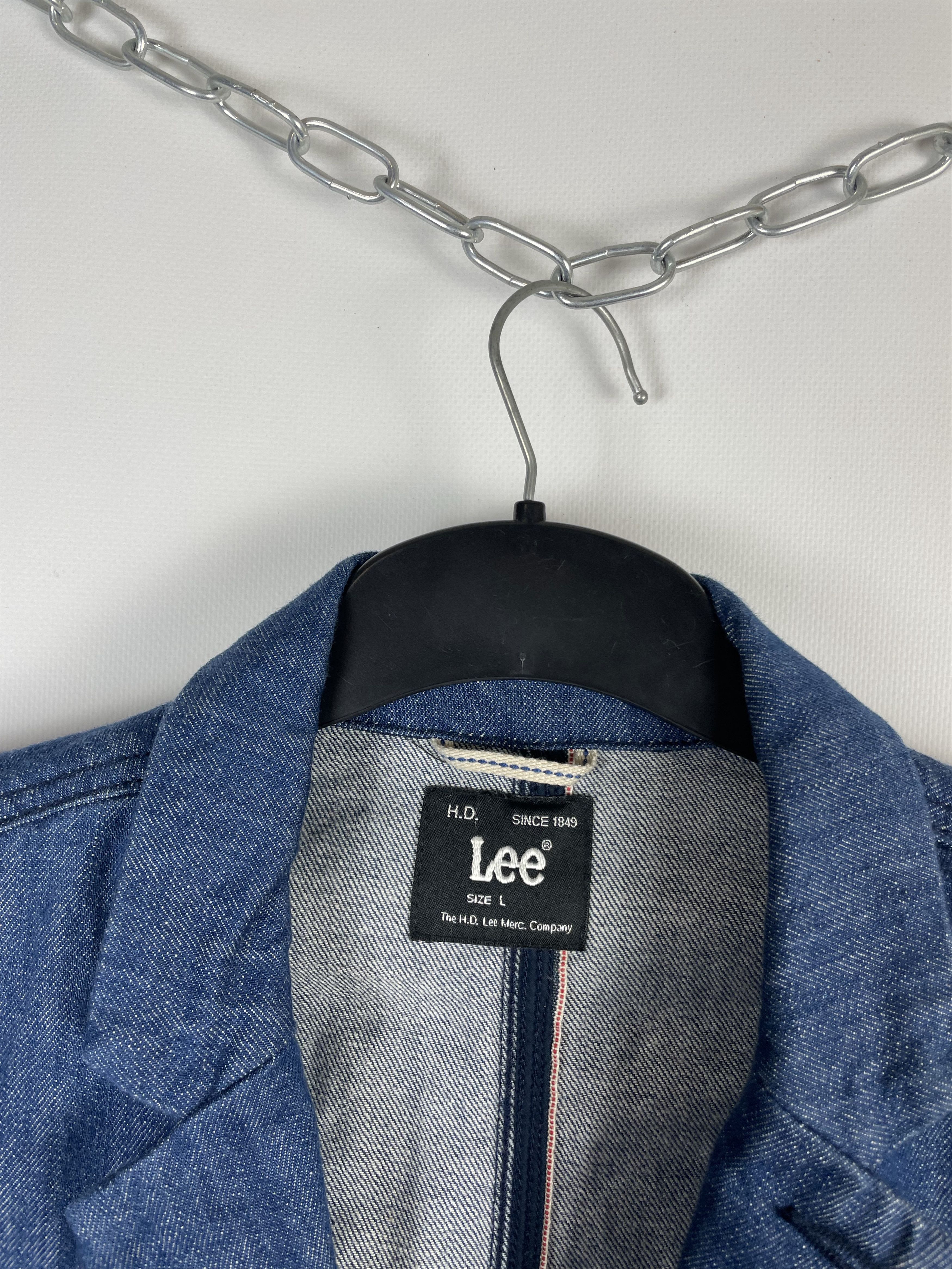 Lee × Vintage Vintage Lee Workers Denim Blazer Jacket Size 46L - 4 Thumbnail