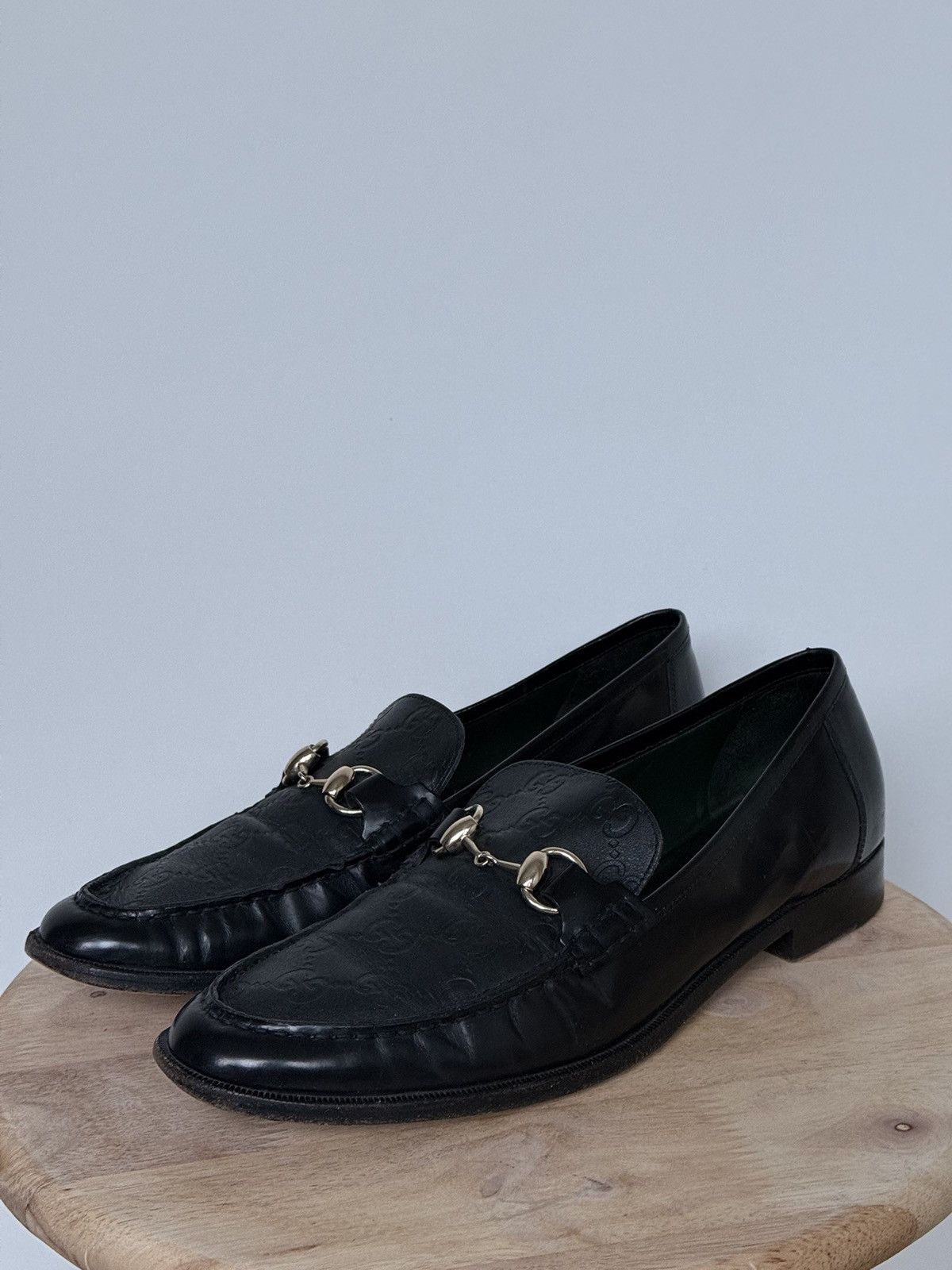 Gucci Gucci Leather Monogram GG Black Horsebit Loafers Size US 9 / EU 42 - 2 Thumbnail