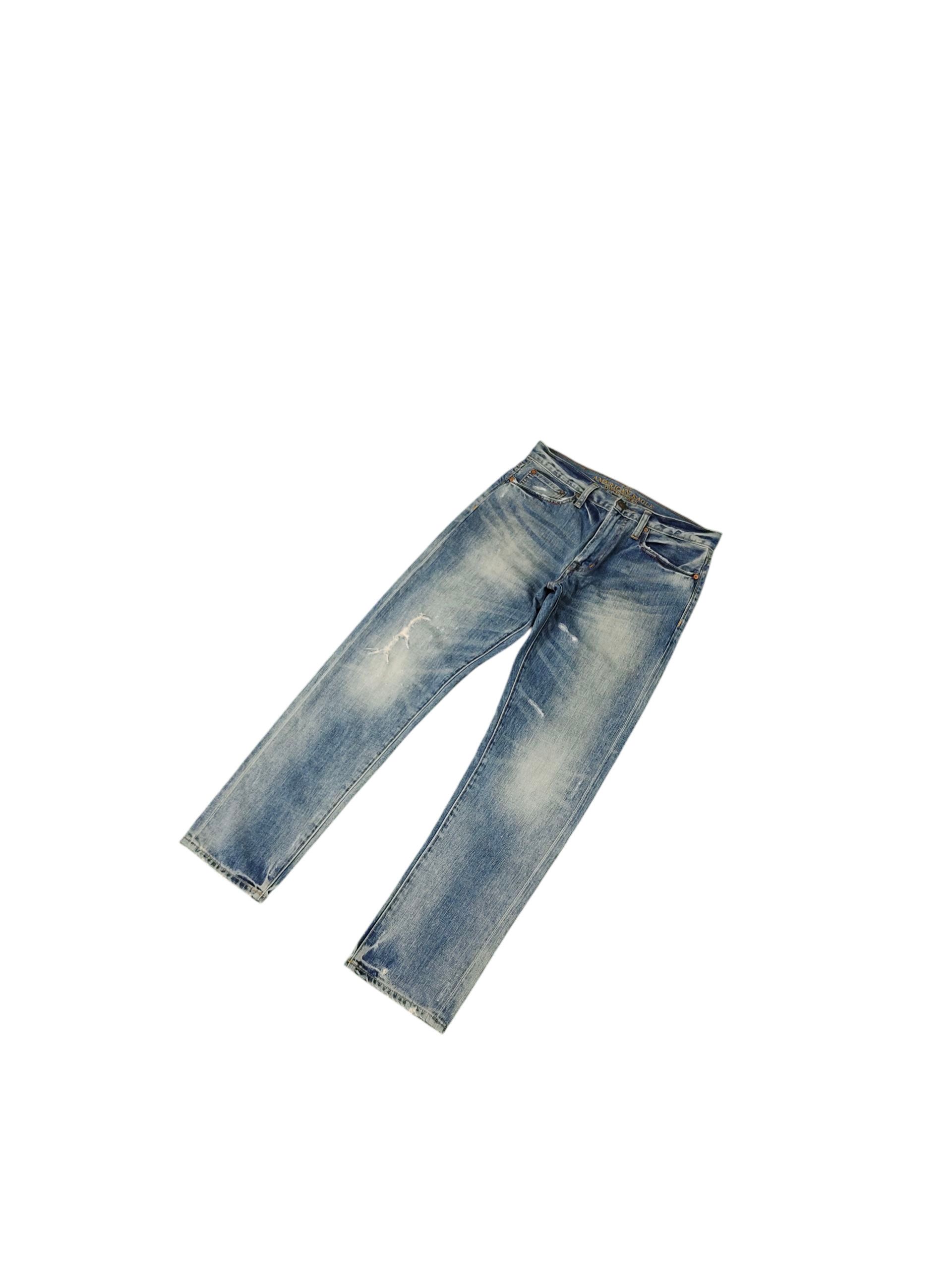 American Eagle Outfitters Vintage American Eagle Clawmark Distress Faded Denim Jeans Size US 30 / EU 46 - 2 Thumbnail