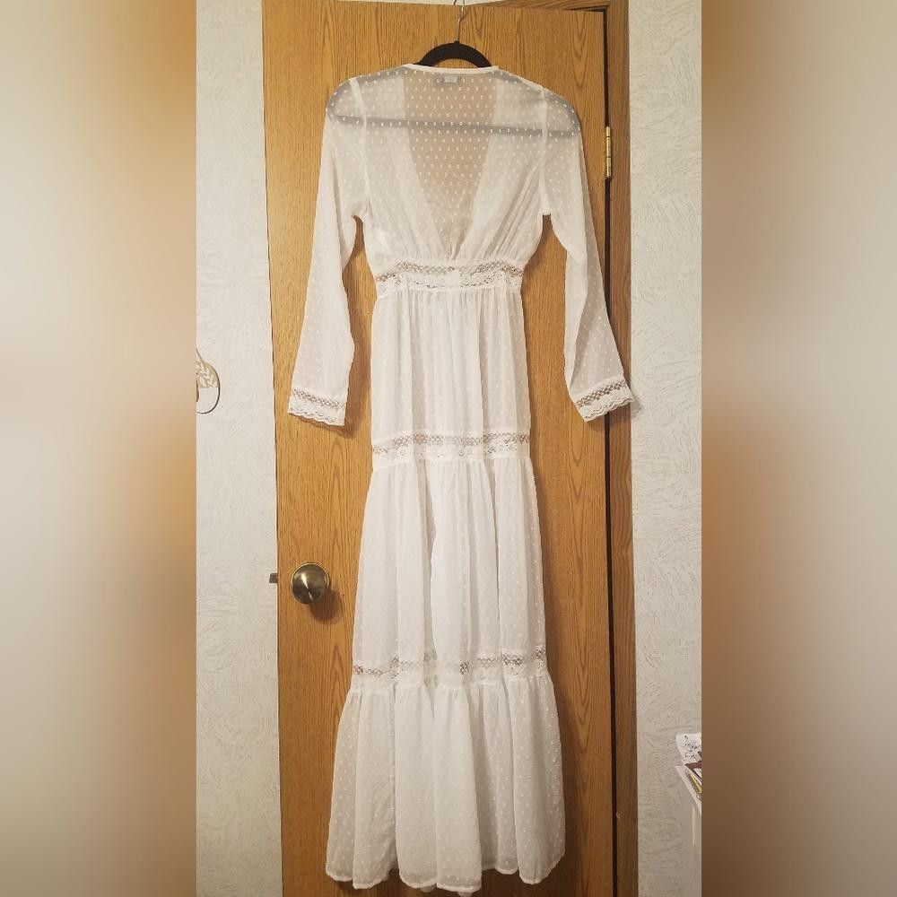 Boohoo Boohoo Elegant White Lace Maxi Dress Size Medium Size M / US 6-8 / IT 42-44 - 2 Thumbnail