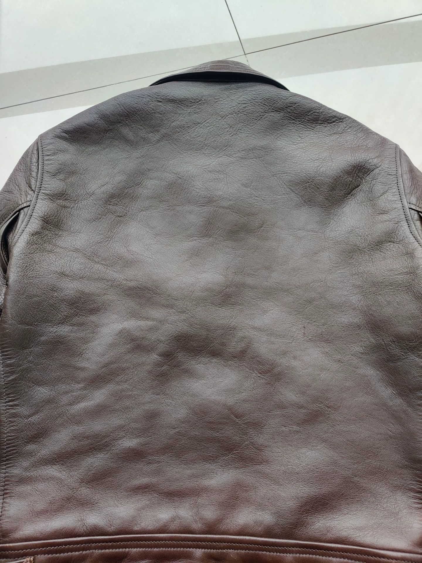 Freewheelers brown leather zip-up jacket with skull design Size US M / EU 48-50 / 2 - 6 Thumbnail