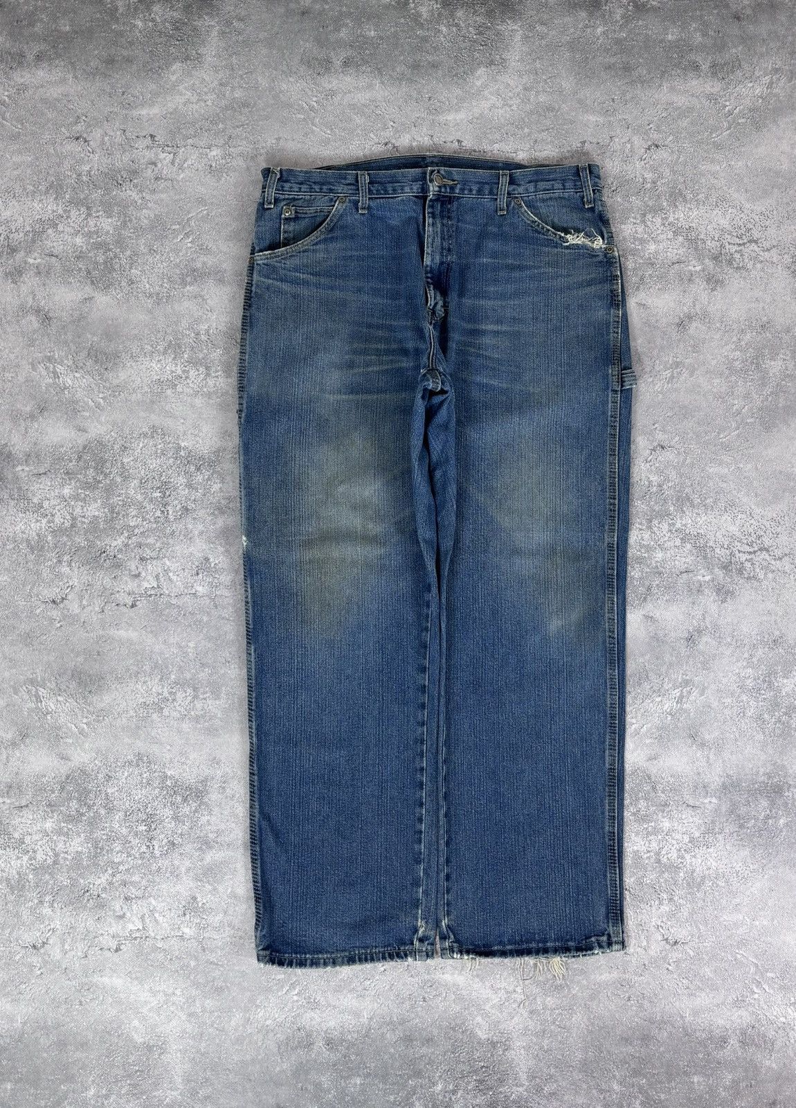 Dickies Dickies Men’s Denim Jeans Faded Blue USA Carpenter Workwear Size US 36 / EU 52 - 2 Thumbnail