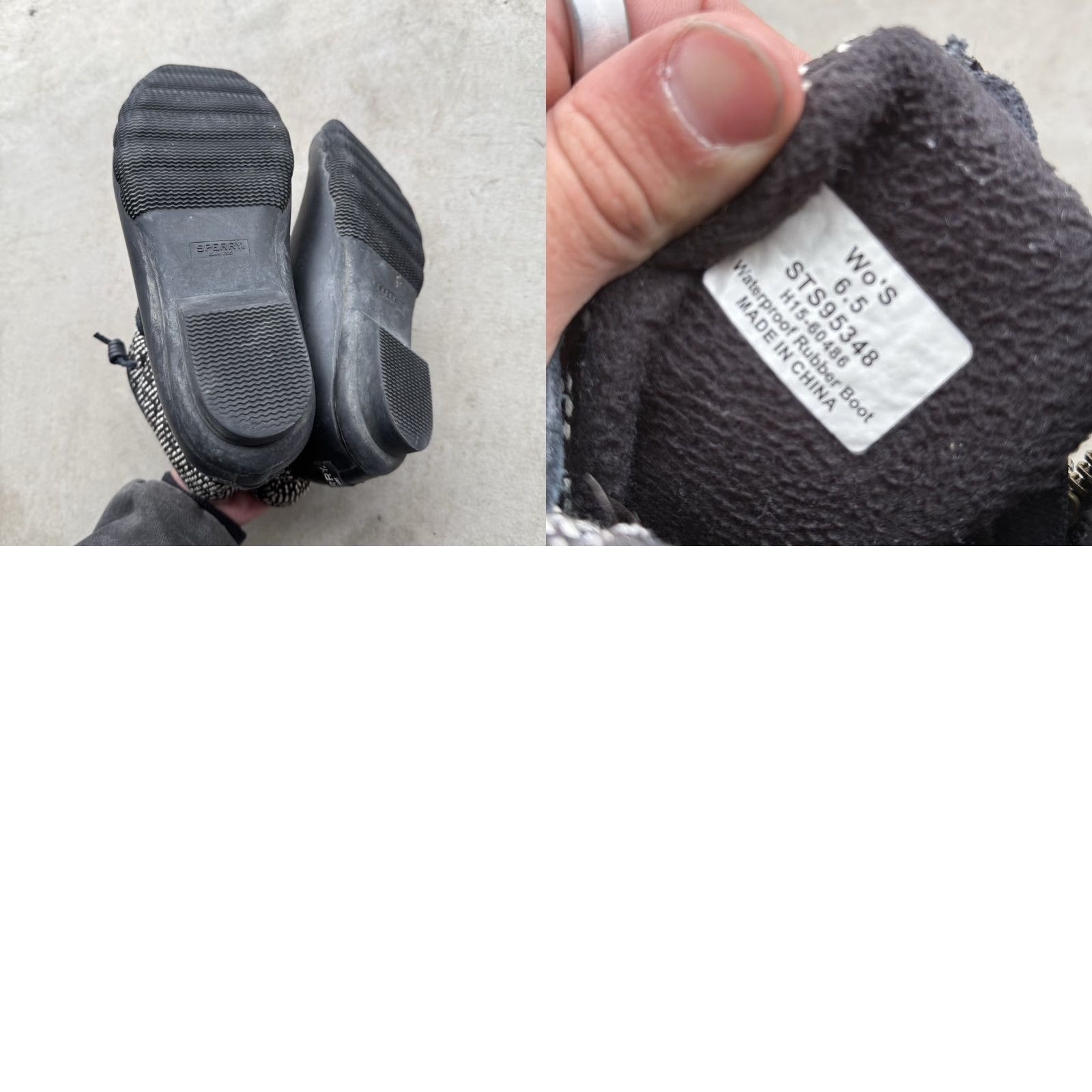 Sperry VINTAGE SPERRY Top-Sider Saltwater Duck Boots Tribal Black/White Women’s 6.5 Waterproof Rubber Snow Boot Women Size US 7 / IT 37 - 8 Thumbnail