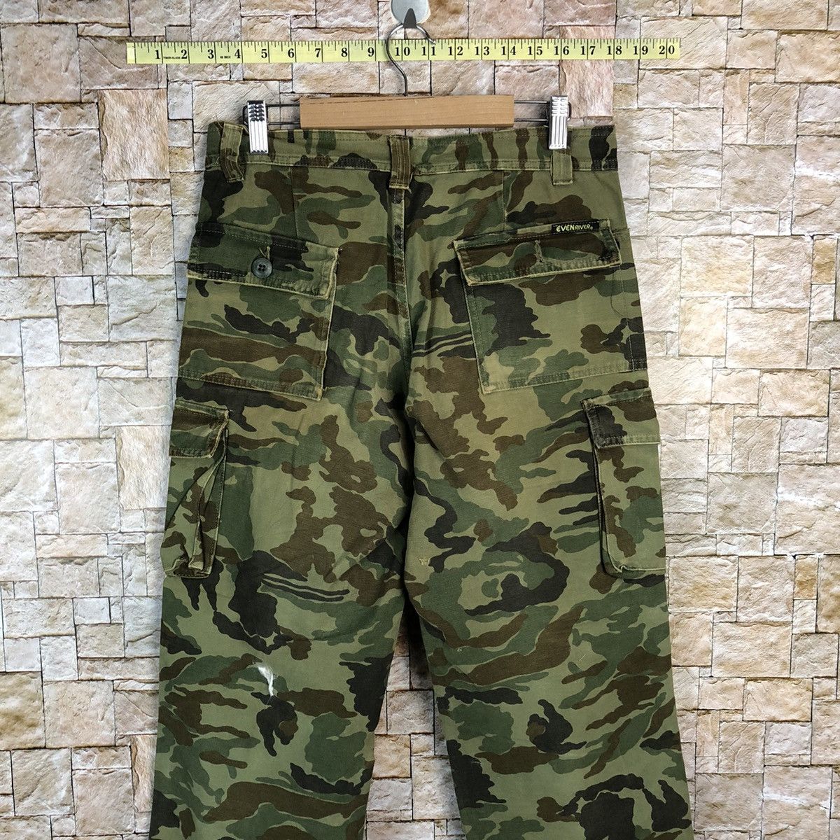 Japanese Brand Even River Green Camo Cargo Multipocket Pants #A625 Size US 31 - 17 Thumbnail