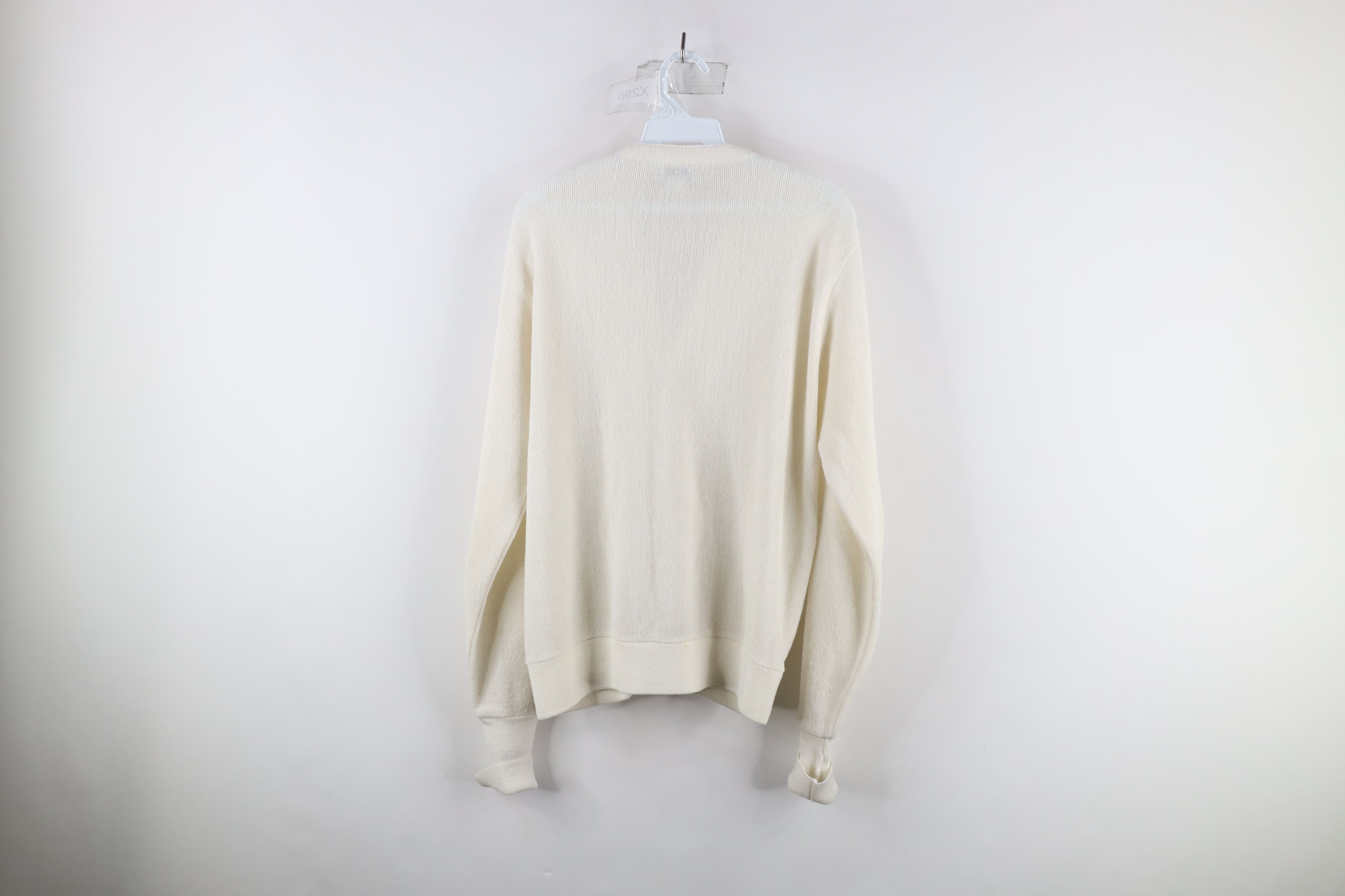 Lacoste × Vintage Vintage 80s Izod Lacoste Knit Cardigan Sweater White USA Size US M / EU 48-50 / 2 - 9 Thumbnail