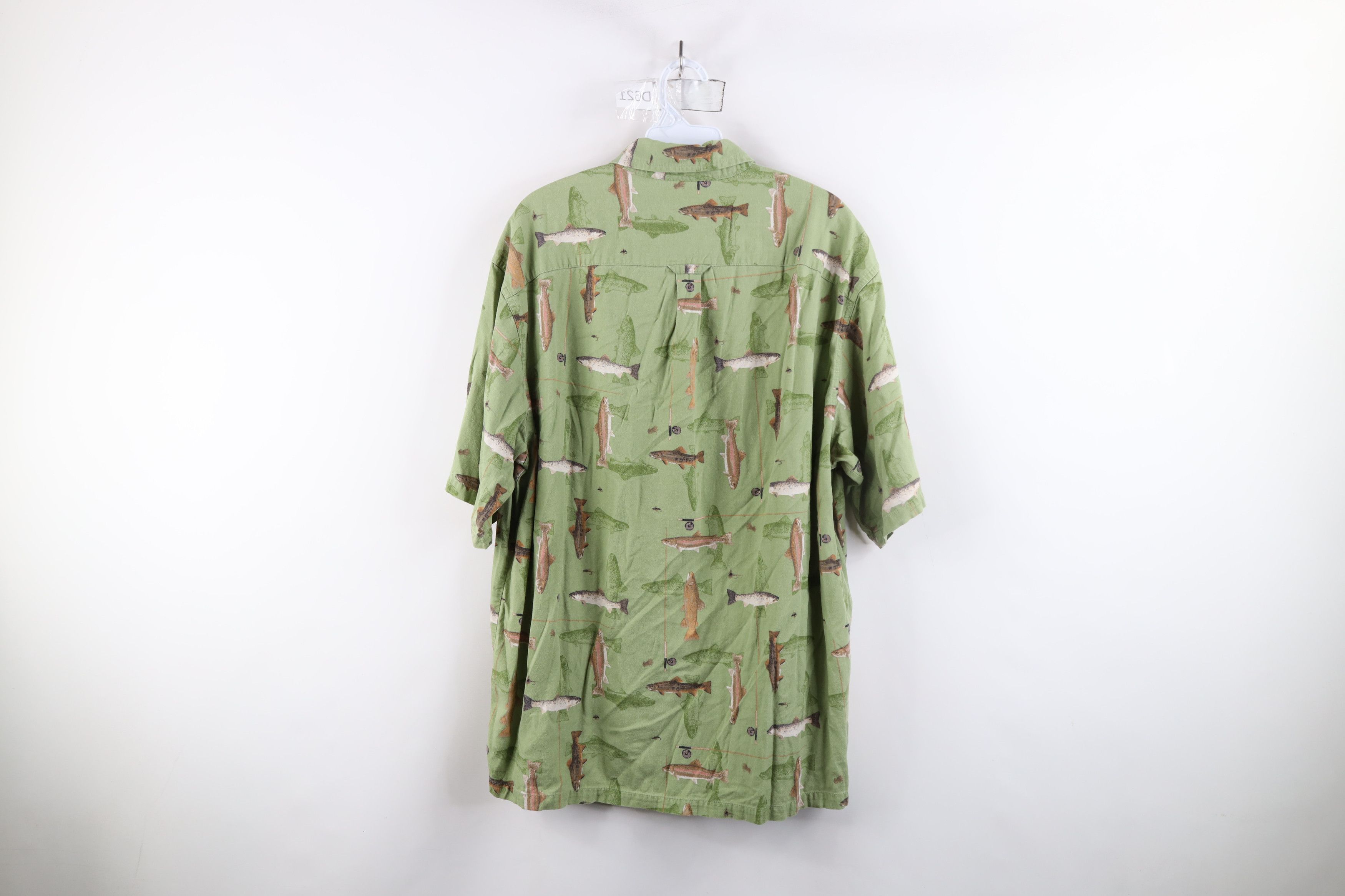 Columbia × Vintage Vintage Columbia Fishing Print Short Sleeve Button Shirt Size US L / EU 52-54 / 3 - 11 Thumbnail