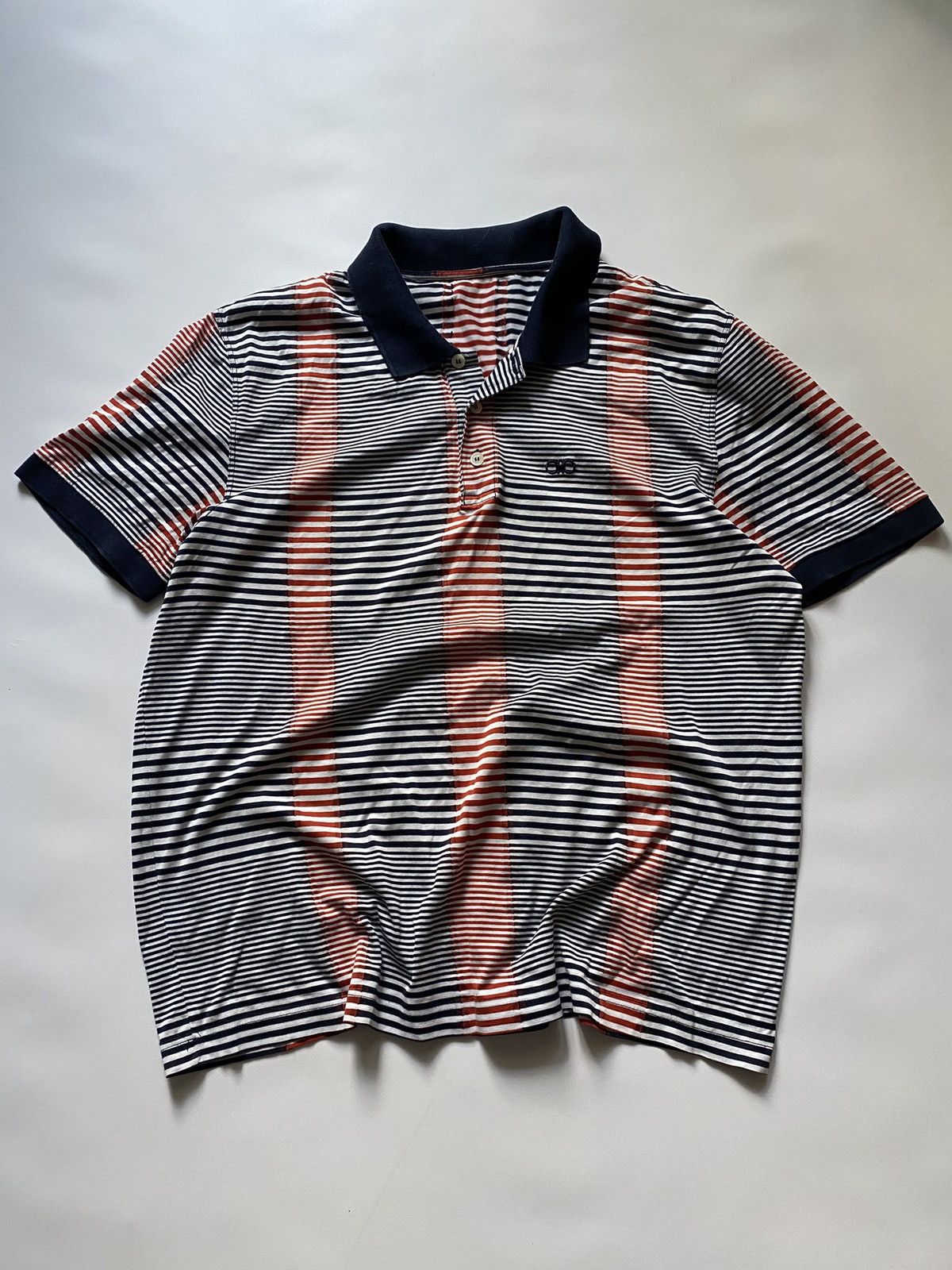 Salvatore Ferragamo Vintage Salvatore Ferragamo Luxury Striped Polo Shirt Size M Size US M / EU 48-50 / 2 - 7 Thumbnail