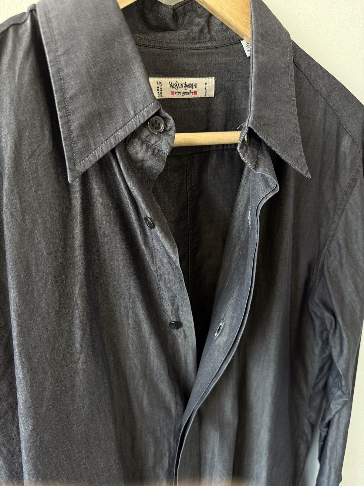 Saint Laurent Paris Rive Gauche by Hedi Slimane Cotton Dress Shirt Size US M / EU 48-50 / 2 - 4 Thumbnail