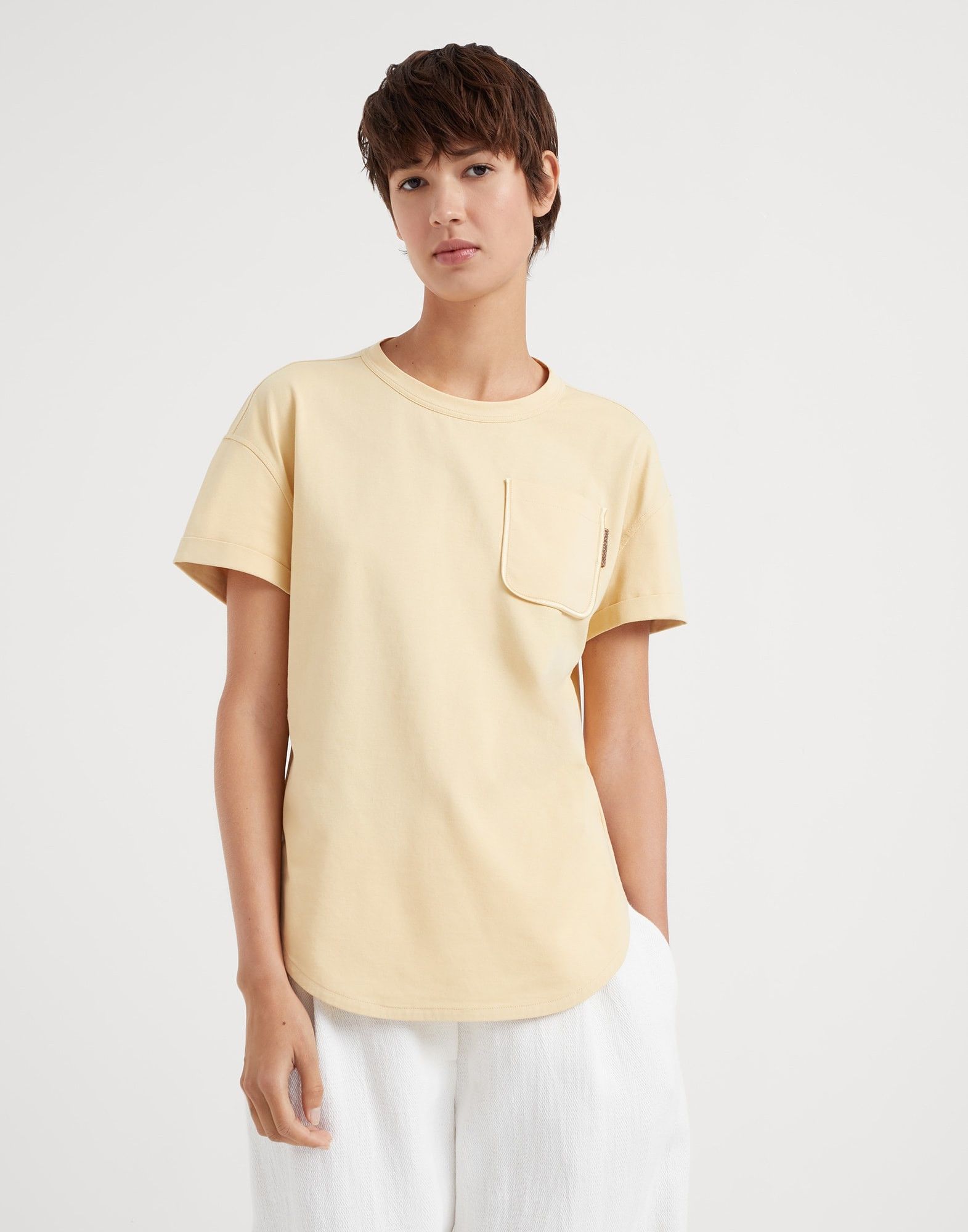 Brunello Cucinelli o1w1db10825 Blouse in Bright Yellow Size M / US 6-8 / IT 42-44 - 1 Thumbnail