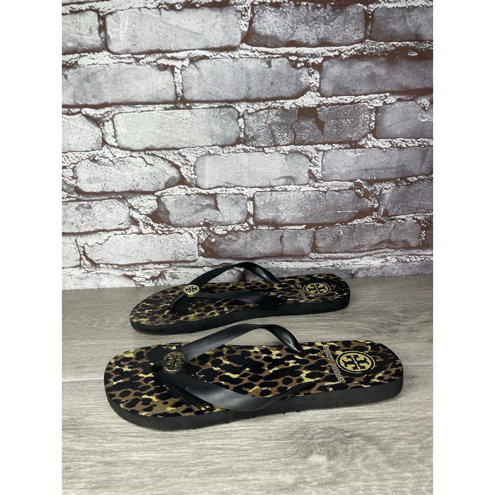 Tory Burch Tory Burch Animal Leopard Cheetah Print Black FlipFlops Sand Size US 9 / IT 39 - 4 Thumbnail