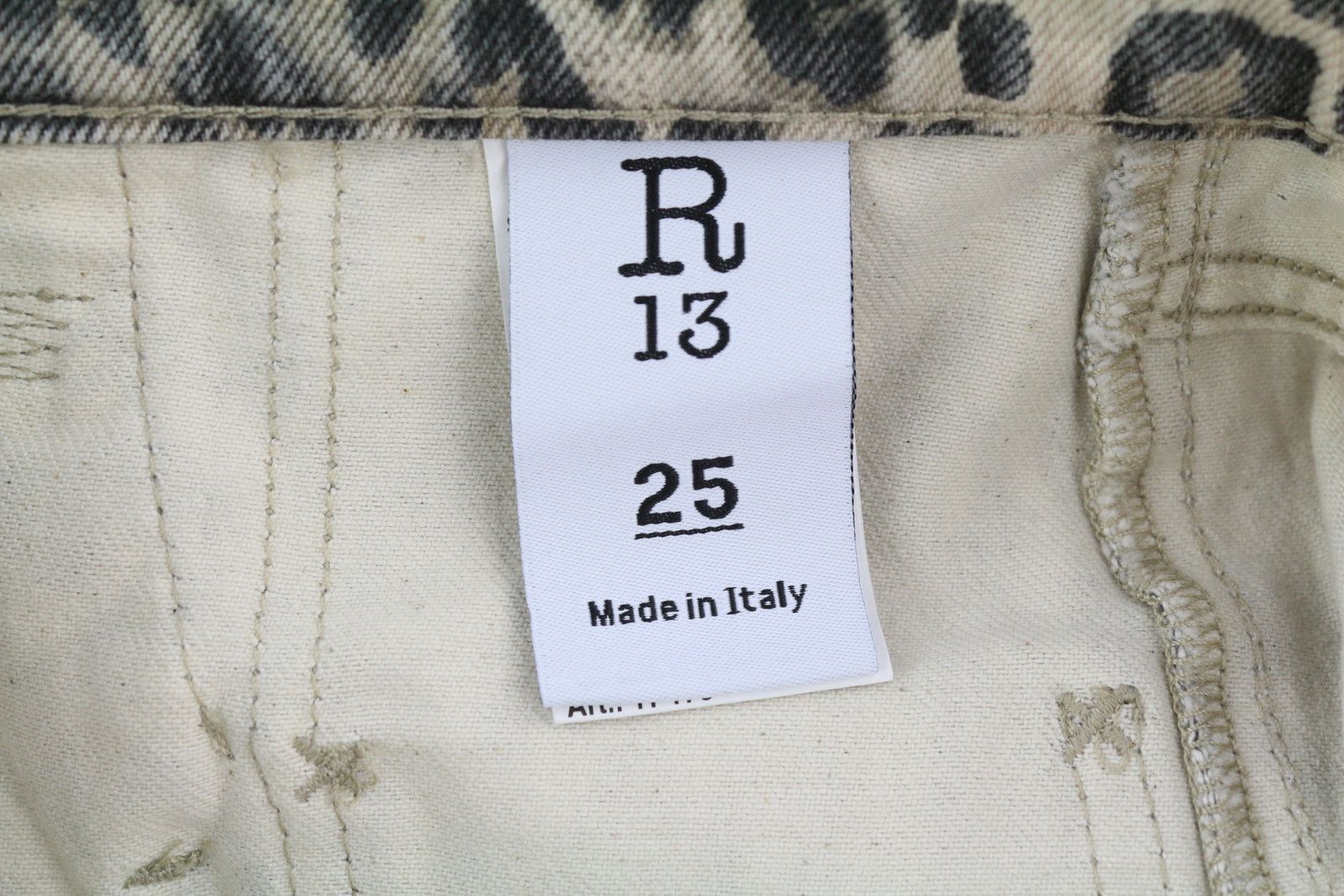 R13 POUCH POCKET 25 Leopard Denim RRP$1029 85099 Size 25" / US 0 / IT 36 - 9 Thumbnail