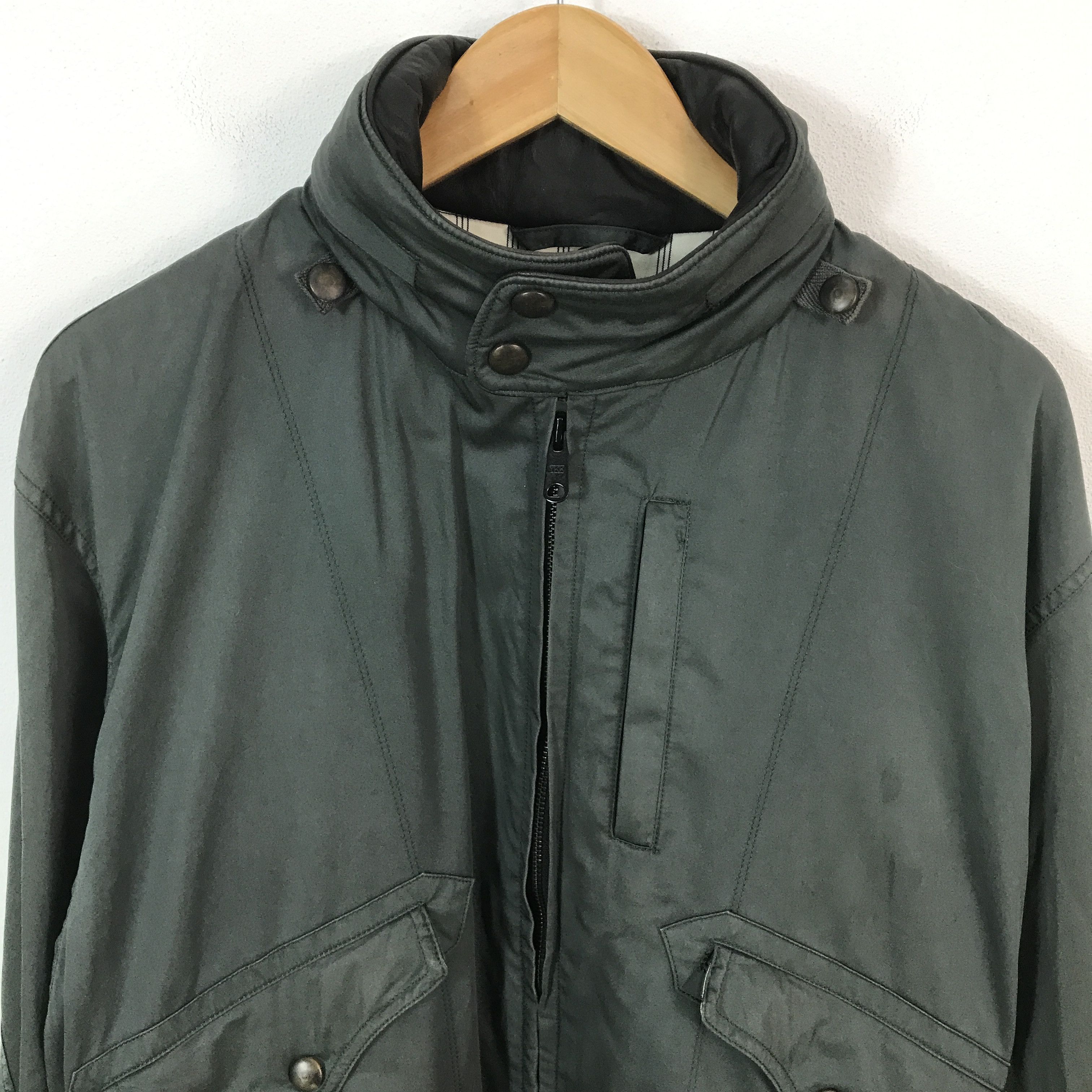 Bill Blass Bill Blass Bomber Green jacket Leather collar Size US L / EU 52-54 / 3 - 3 Thumbnail