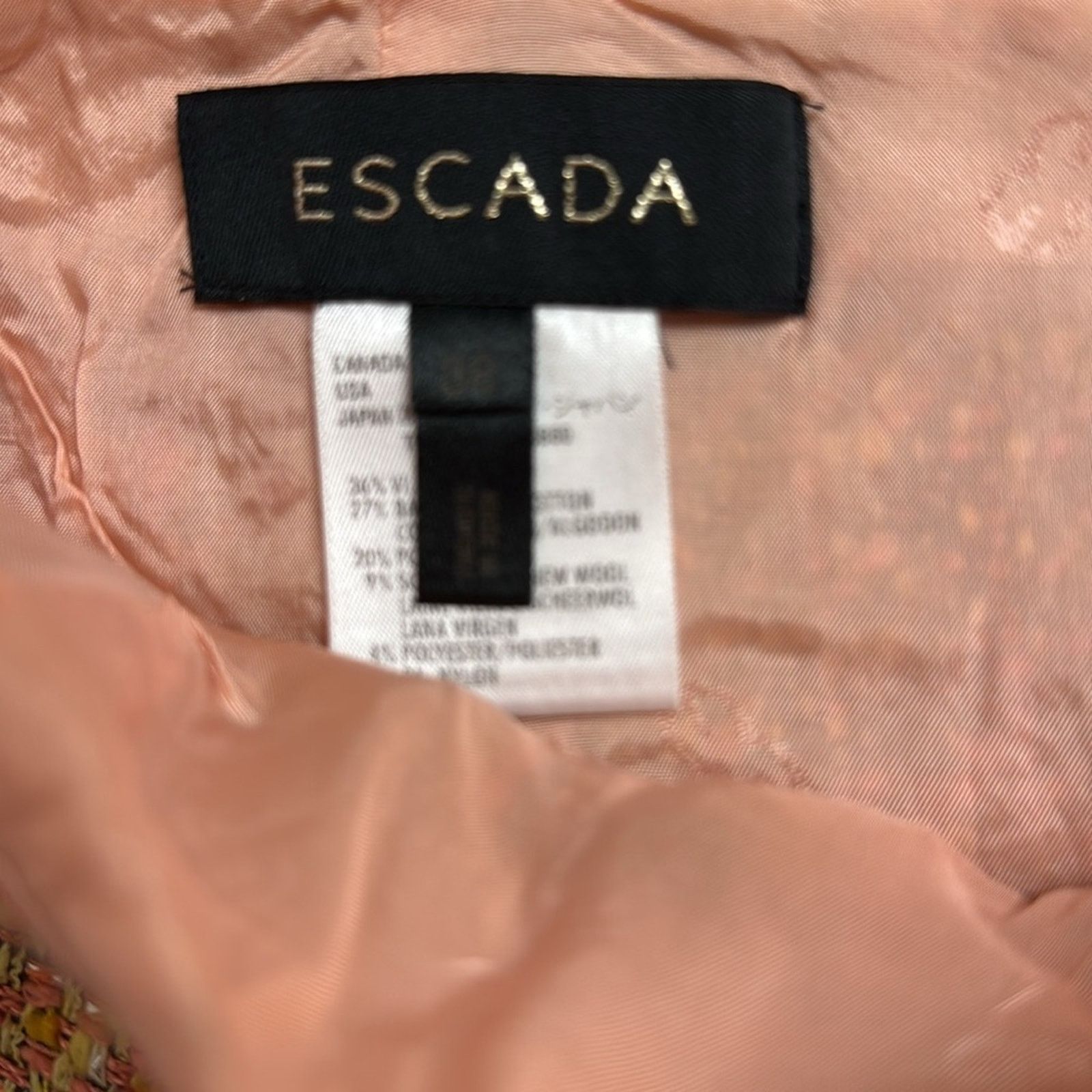Escada Escada Vibrant Tweed pink and yellow Pencil Skirt sz small Size 27" / US 4 / IT 40 - 7 Thumbnail