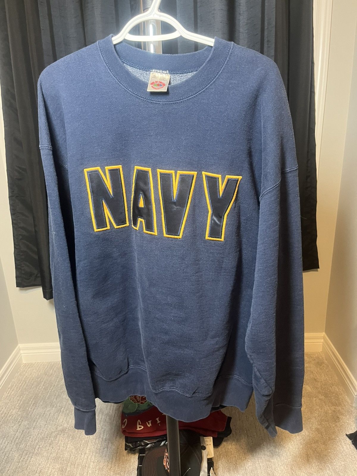 Vintage Vintage Navy sweater Size US XL / EU 56 / 4 - 1 Thumbnail