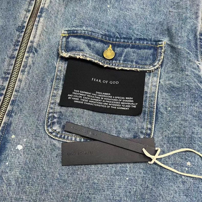 Fear of God Fear of God Season 5 ink-splashed denim jacket Size US XL / EU 56 / 4 - 4 Thumbnail