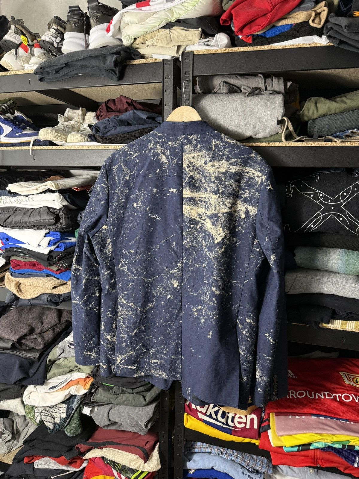 John Varvatos John Varvatos Archival Art Blazer Indigo Paint Splatter Rare Size US L / EU 52-54 / 3 - 2 Thumbnail