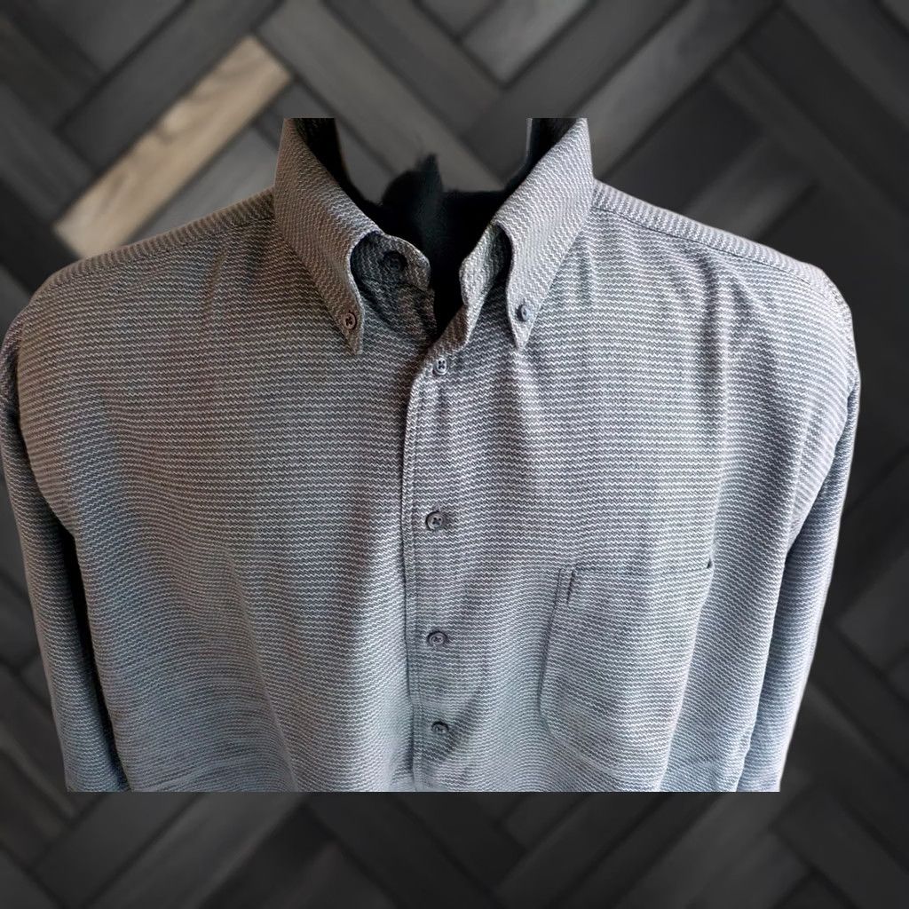 Vintage GITMAN Bros. Zig Zag Pattern Cotton L/S Shirt XL Black/White Button-Down Shirt Mens Size US XL / EU 56 / 4 - 1 Thumbnail