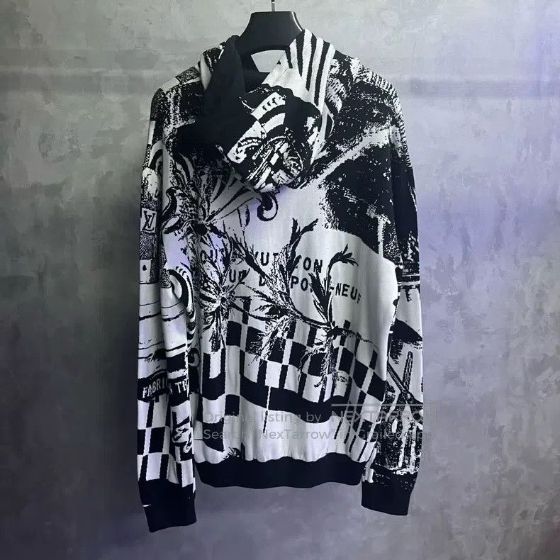 Louis Vuitton Louis Vuitton Black Parisian collage jacquard hoodie Size US XXL / EU 58 / 5 - 2 Thumbnail