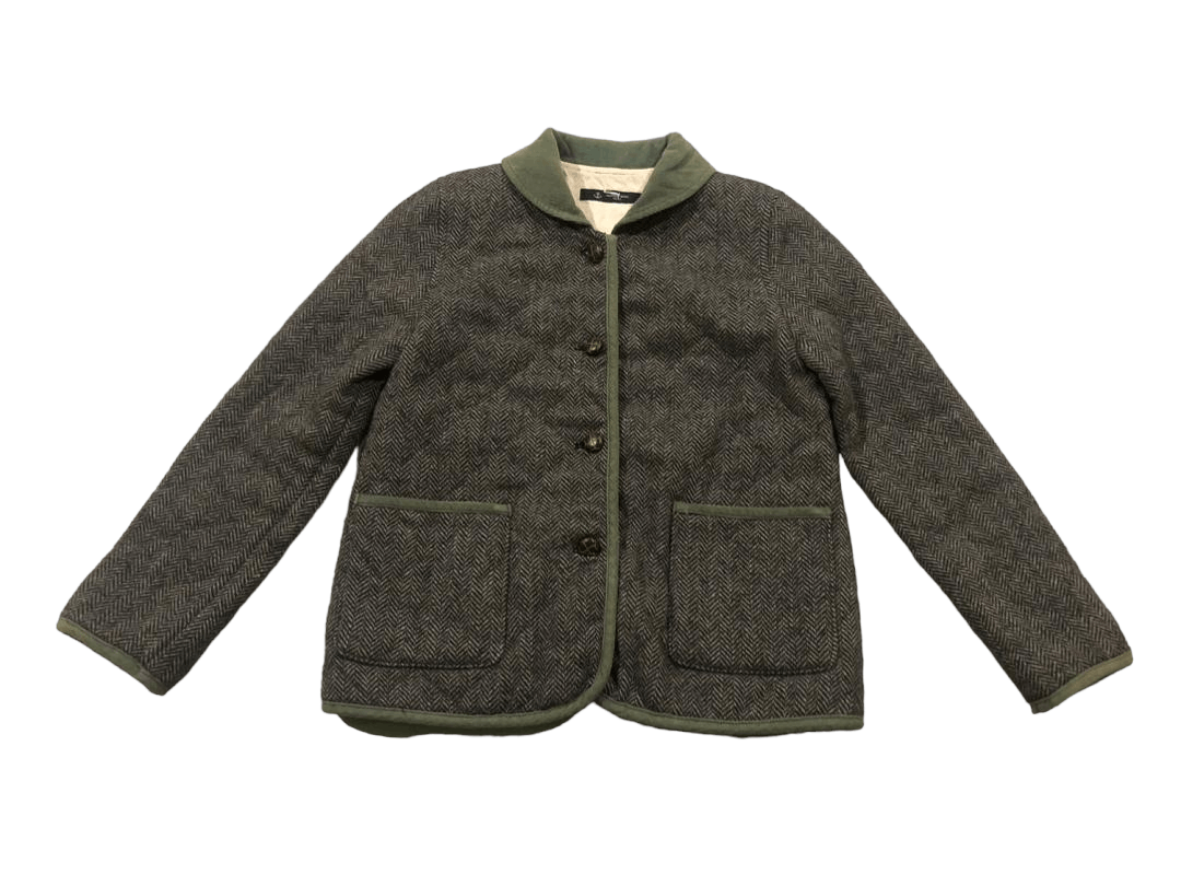 image of Archival Clothing x Cashmere Wool Vintage Marine & Work Par Ici Quilted Wool Jacket in Grey, Women'