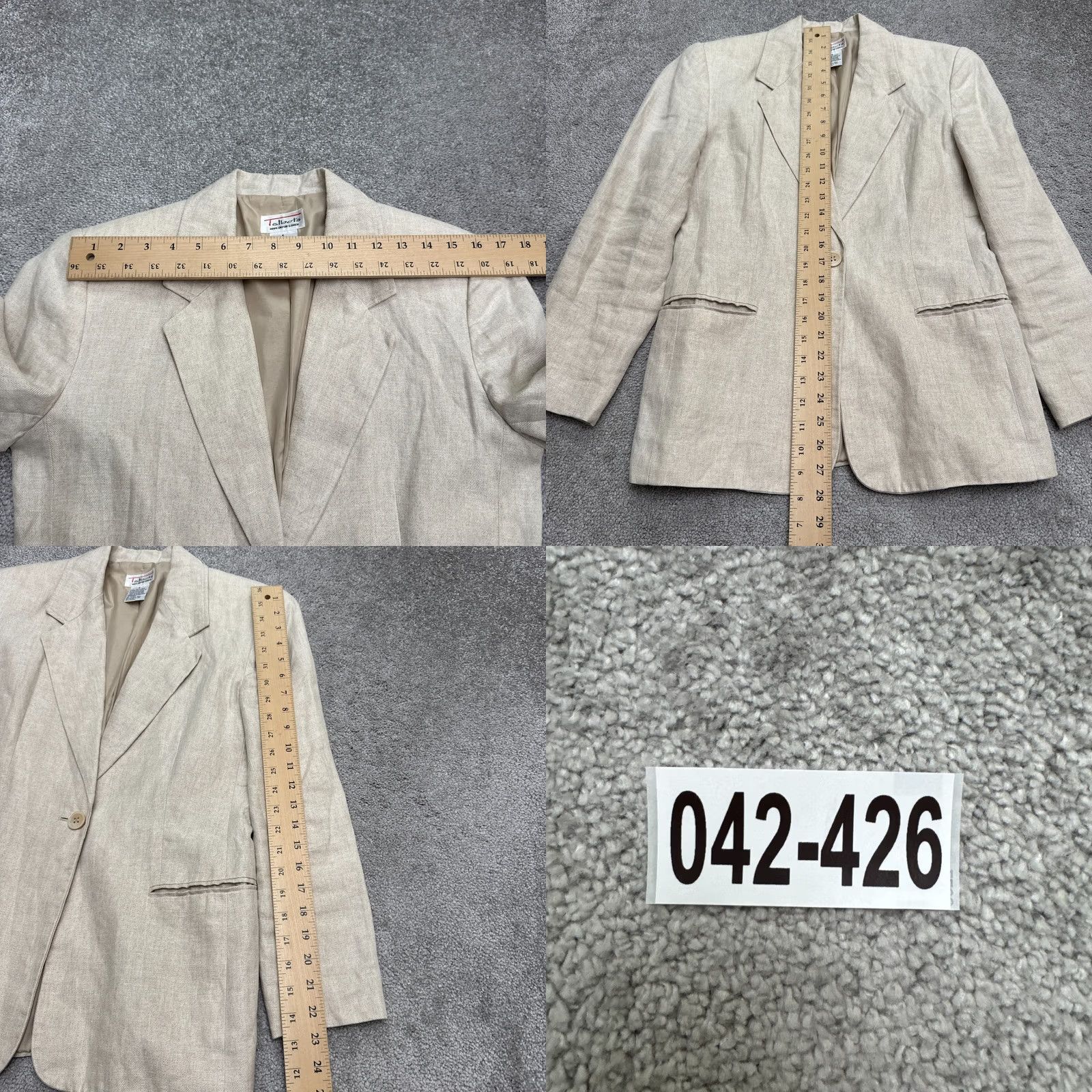 Talbots Vintage Talbots Blazer Jacket Womens 6 Beige Irish Linen Single Breasted 90s Y2K Size M / US 6-8 / IT 42-44 - 8 Thumbnail