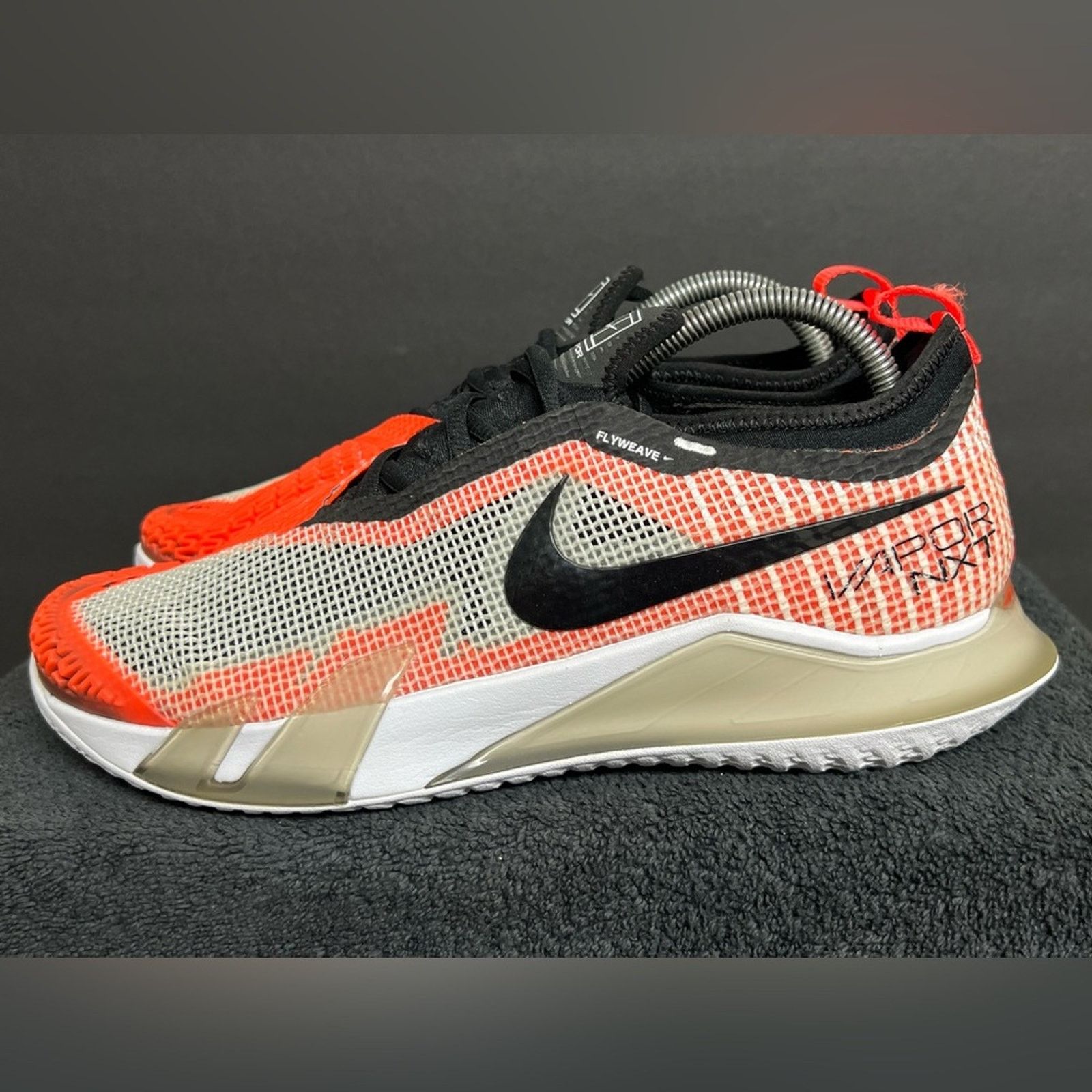 Nike Nike React Vapor NXT HC Tennis Shoes White Black Mango NWOB Size US 8 / EU 41 - 1 Thumbnail