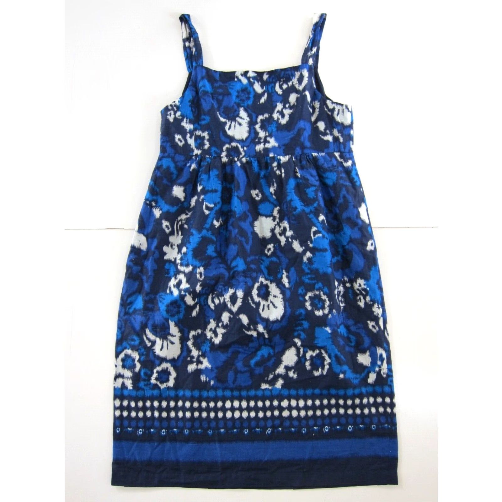 Jones New York Jones New York Signature Cotton Blue White Abstract Tie Dye Empire Tank Dress S Size S / US 4 / IT 40 - 2 Thumbnail