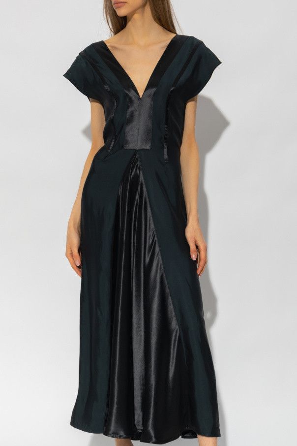 Bottega Veneta o1w1db10825 Satin Fluid Dress in Camping Size XS / US 0-2 / IT 36-38 - 3 Thumbnail