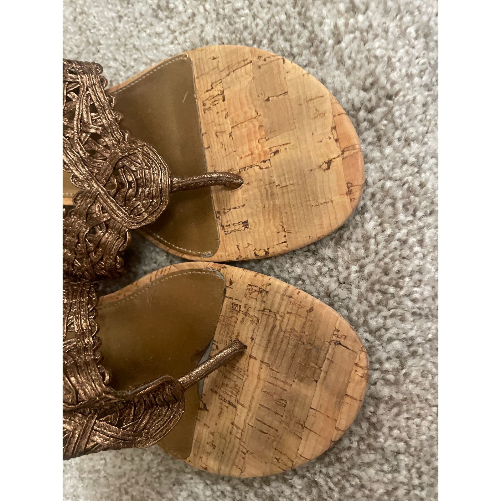 Coach Coach and Four by Coach Bronze Woven Wedge Thong Sandals, 9 Size US 9 / IT 39 - 4 Thumbnail
