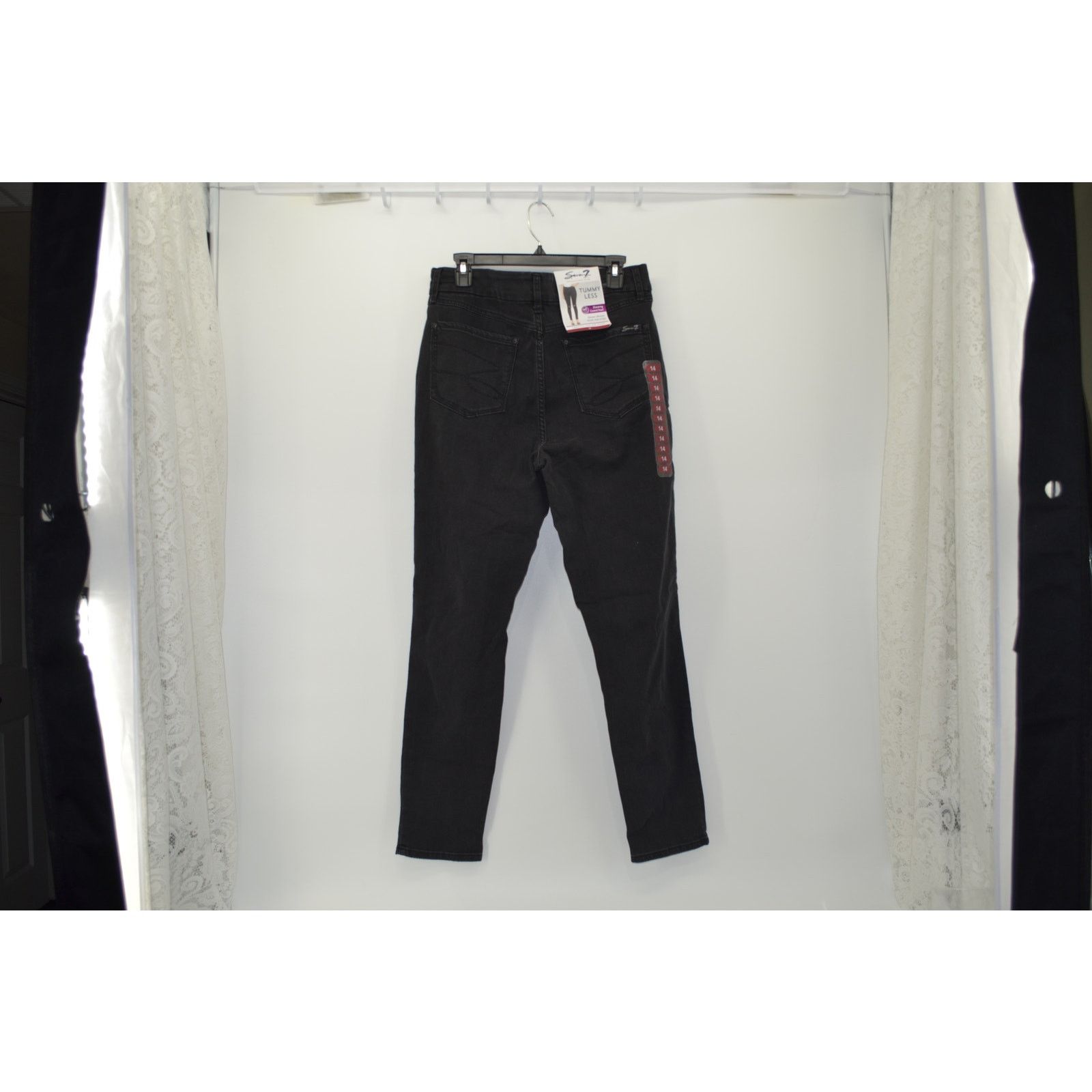 Seven 7 Seven 7 Black Jeans Black Tummy Less High Rise Skinny Sz 14 Size 36" / US 14 / IT 50 - 13 Thumbnail
