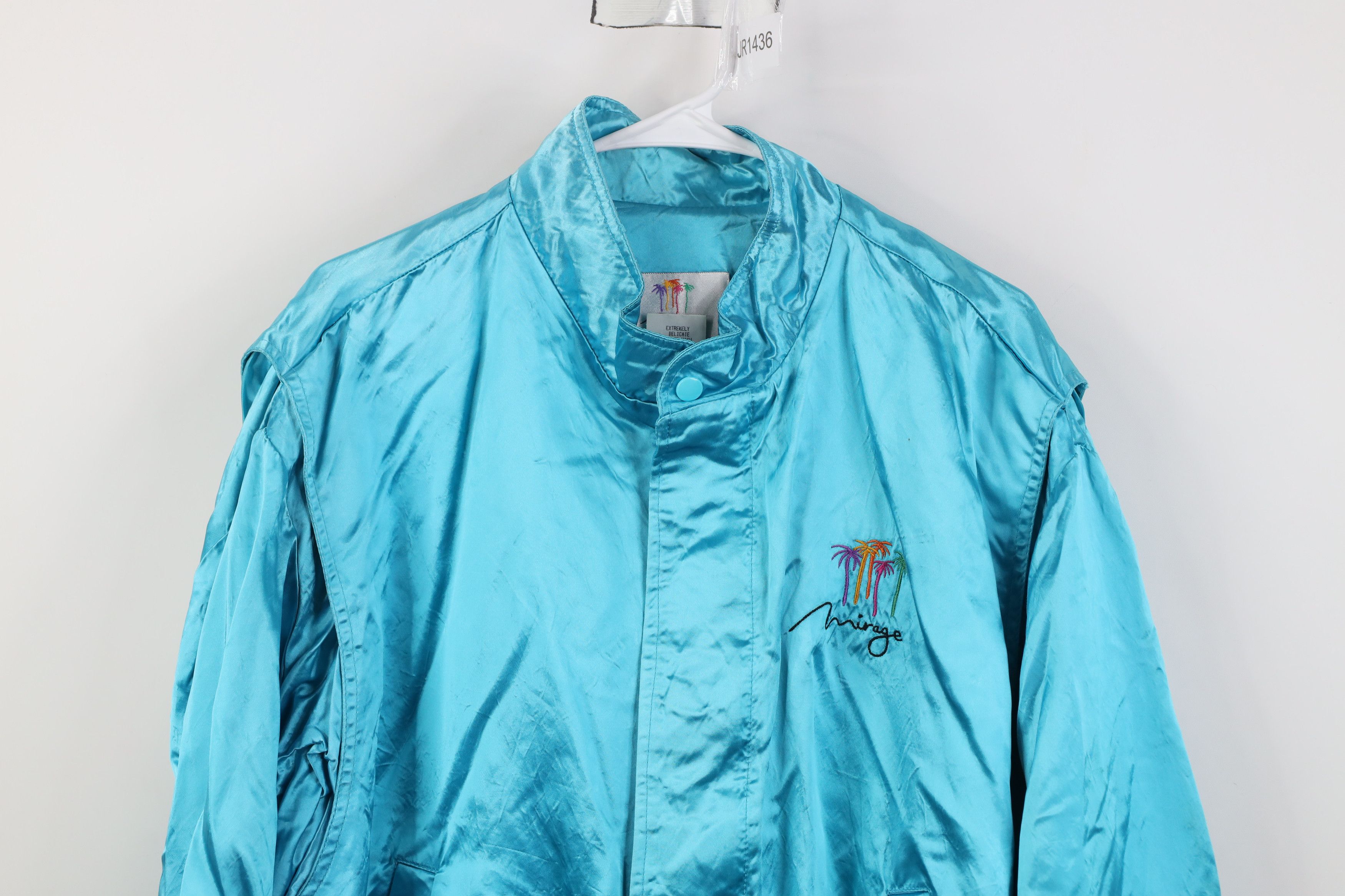 Vintage Vintage 90s Streetwear Casino Satin Bomber Jacket Blue USA Size US XXL / EU 58 / 5 - 2 Thumbnail