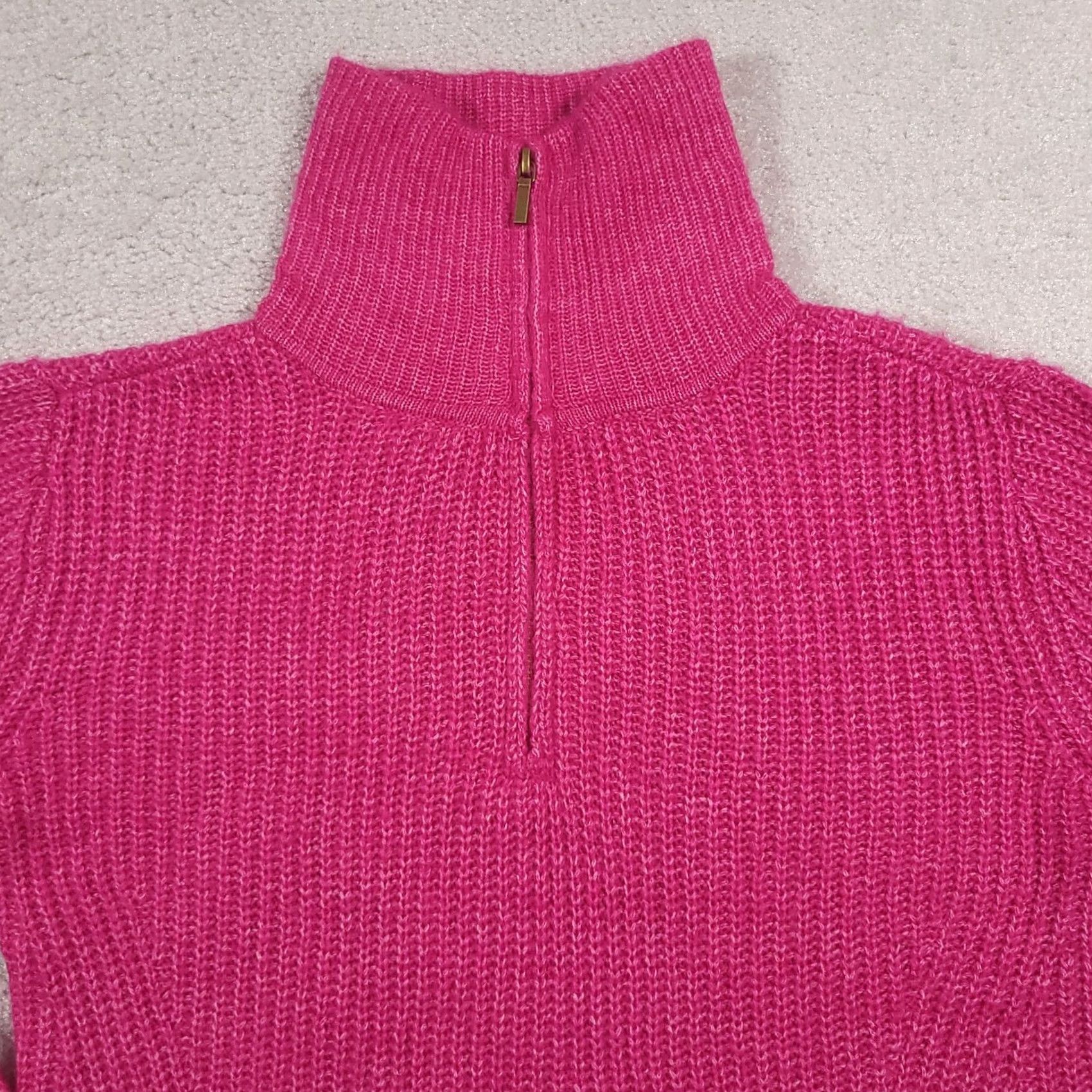 Vintage St. John's Bay 1/4 Zip Knit Sweater Women's Small Pink Soft Ribbed Crochet Shirt Pullover Womens Small Pink 1/4 Zip Knit Sweater Size S / US 4 / IT 40 - 3 Thumbnail