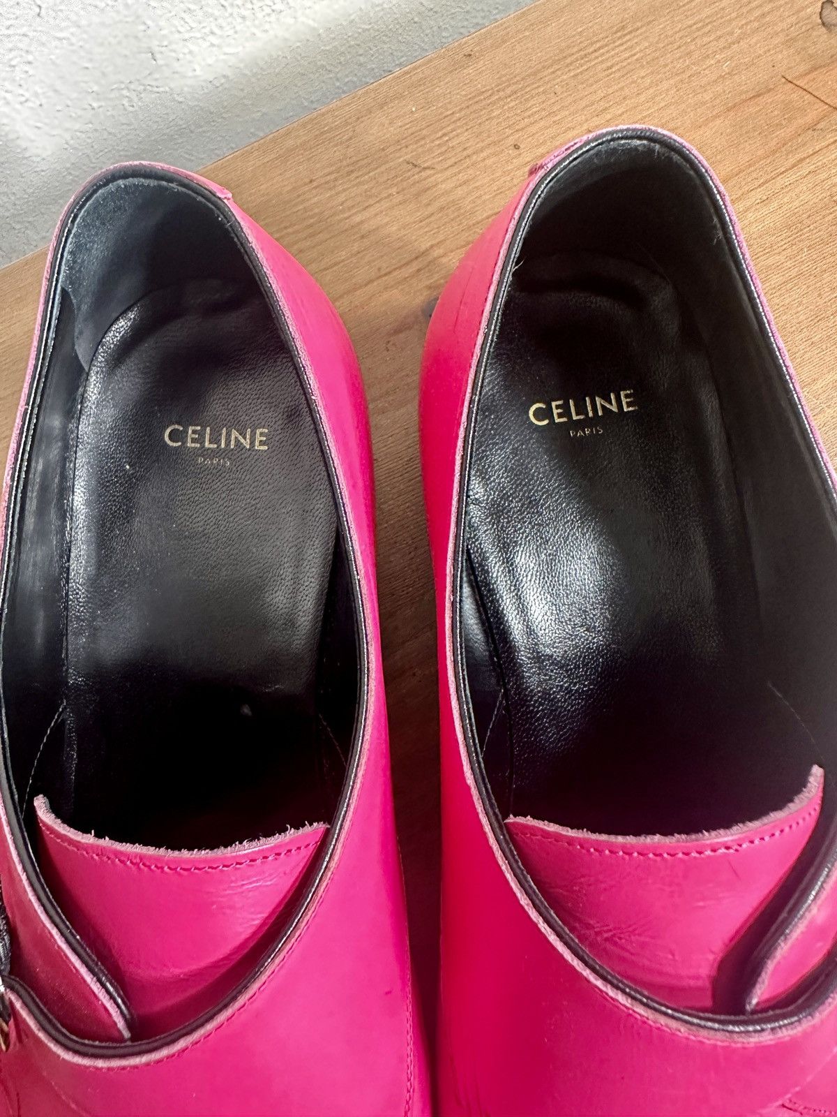 Celine × Hedi Slimane SS19 CELINE by HEDI HOT PINK JACNO MONKSTRAP BUCKLE DERBY Size US 8 / EU 41 - 6 Thumbnail