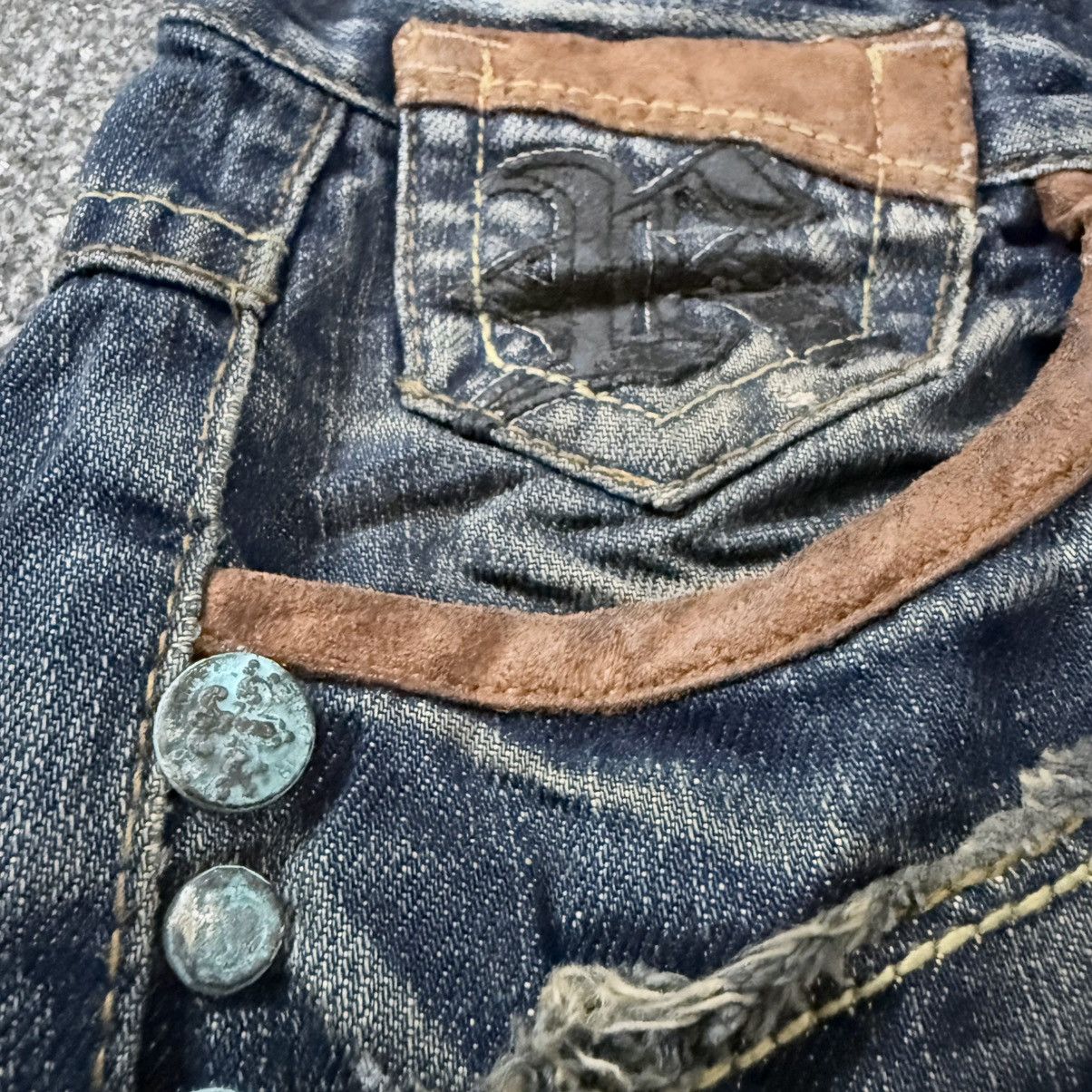Rock Revival Crazy Seditionaries Red Papper Spellout Distressed Denim Size US 32 / EU 48 - 17 Thumbnail
