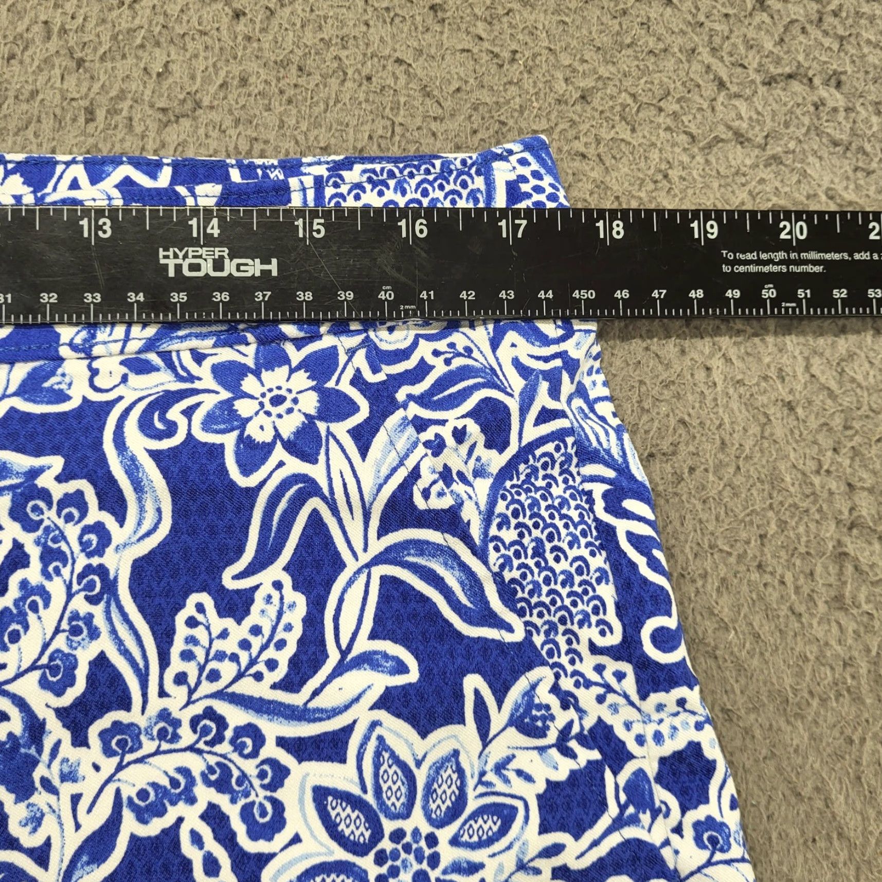 Vintage Rafaella Shorts Bermuda Floral Abstract Artsy Paisley Blue Womens 16 Stretch Pocket Built-In Size 16 Regular Size 38" / US 16 / IT 52 - 6 Thumbnail
