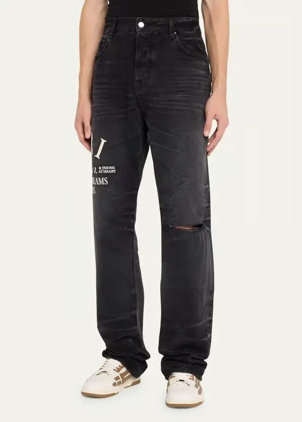 Amiri o1y0525 Logo Denim Pant in Black Size US 32 / EU 48 - 2 Thumbnail