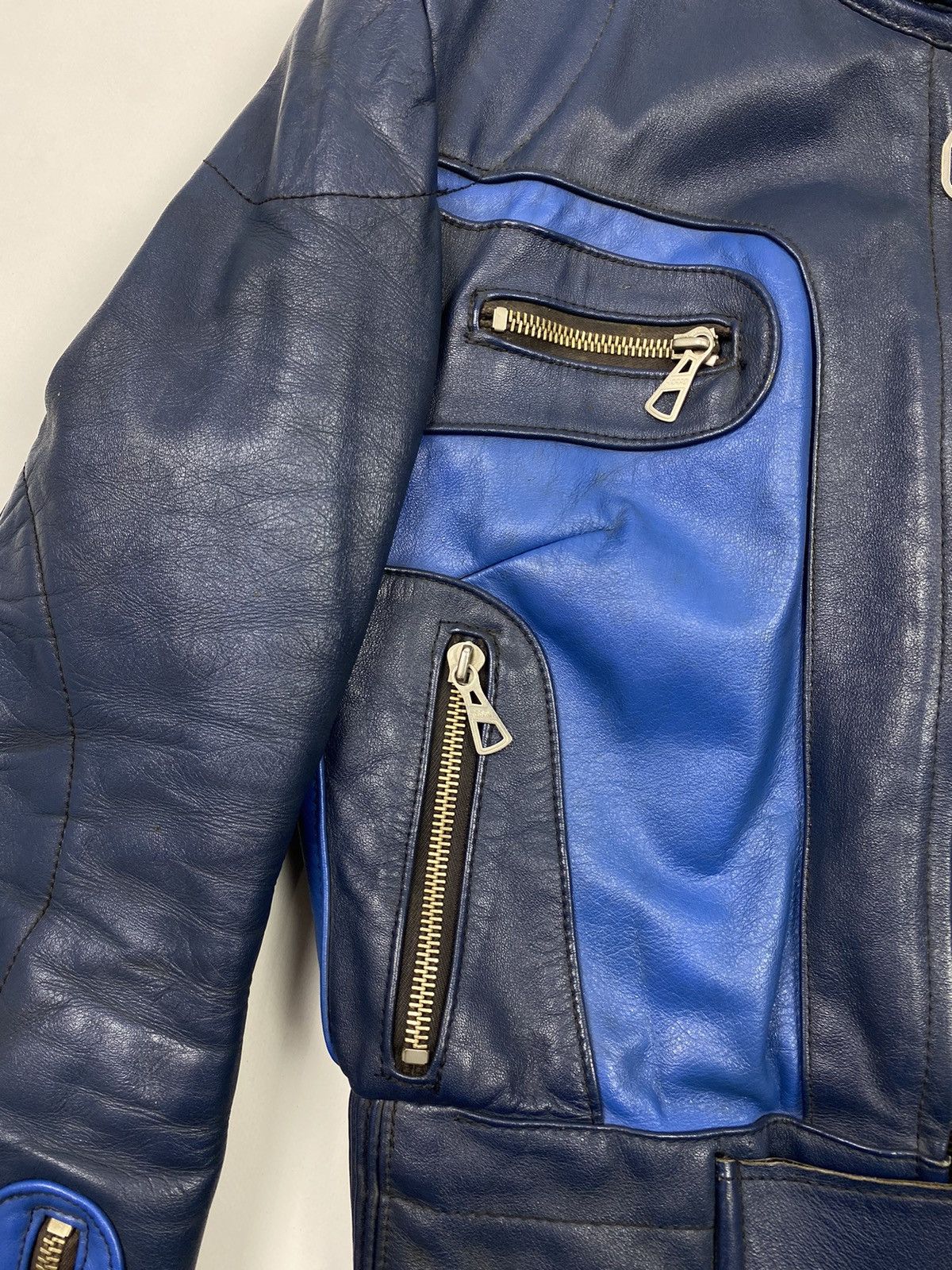 Vintage 1970’s Vintage Harro Two Tone Cafe Racer Leather Jacket Size M / US 6-8 / IT 42-44 - 3 Thumbnail