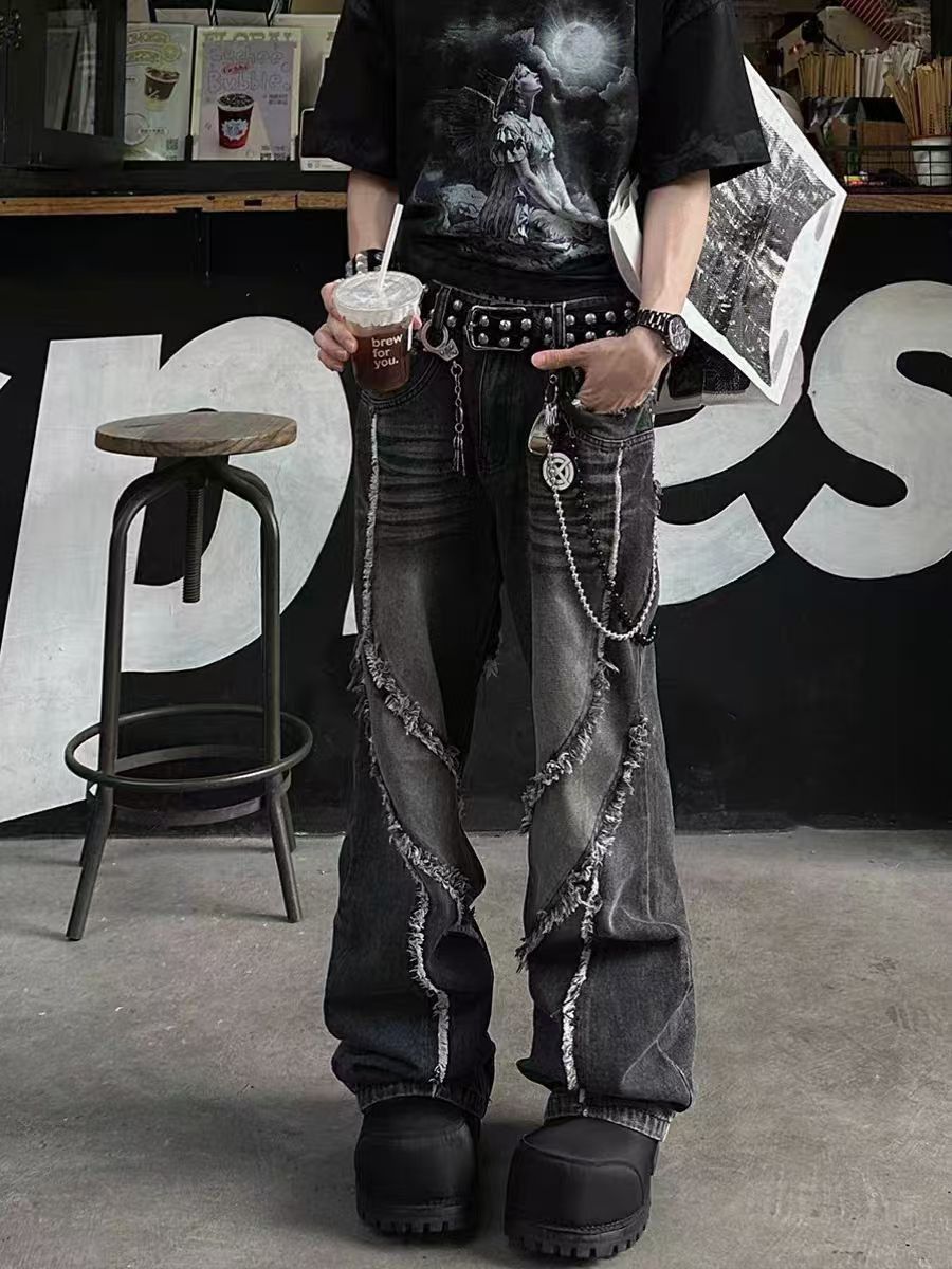 Japanese Brand × Jean Hip-hop street style micro flare baggy jeans Size US 30 / EU 46 - 4 Thumbnail