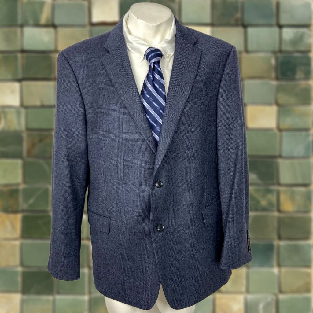 Tommy Hilfiger Tommy Hilfiger XL Men's 100% Wool Two Button Blazer Sport Coat Blue Size 46R - 1 Thumbnail