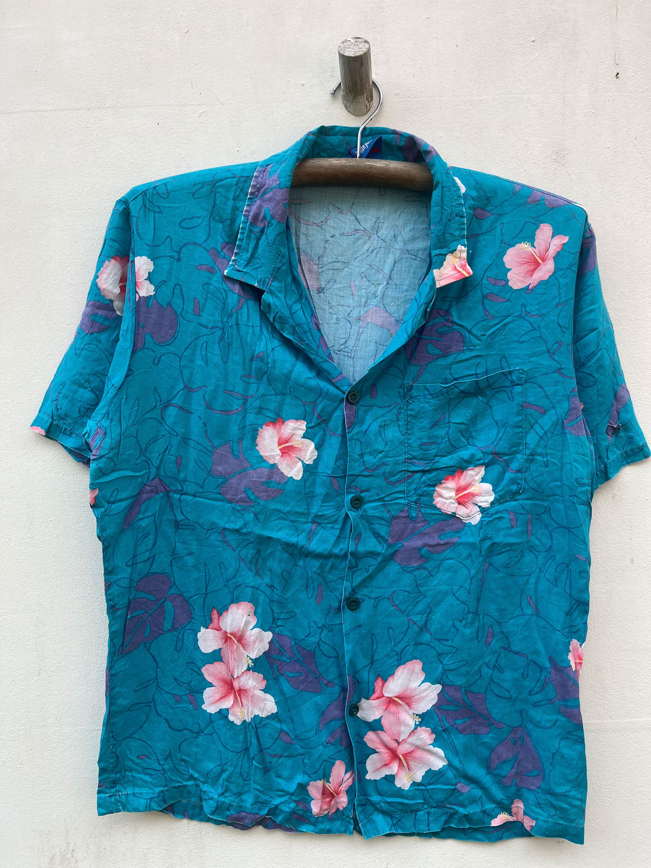 Ocean Pacific Vintage OP Open Collared Camp Hawaii Hawaiian Aloha 80s Size US M / EU 48-50 / 2 - 1 Thumbnail
