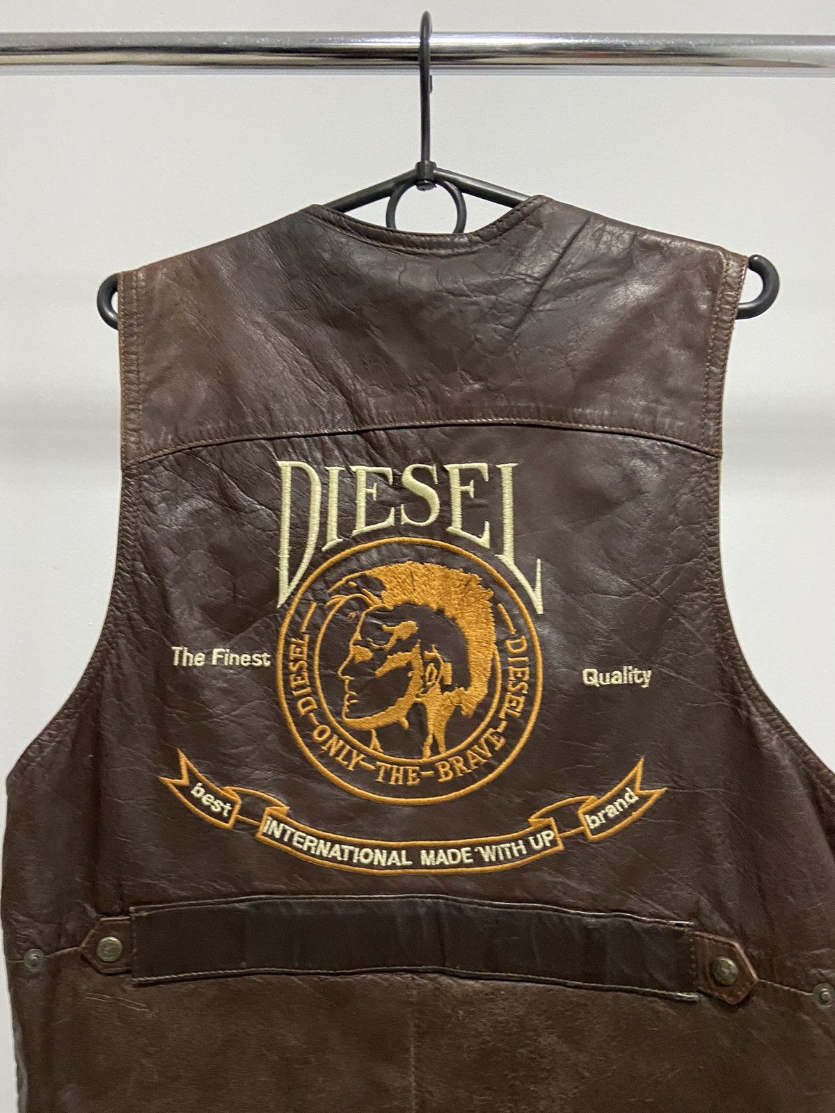 Diesel × Vintage Diesel Vintage leather Vest big Logo Size US M / EU 48-50 / 2 - 2 Thumbnail