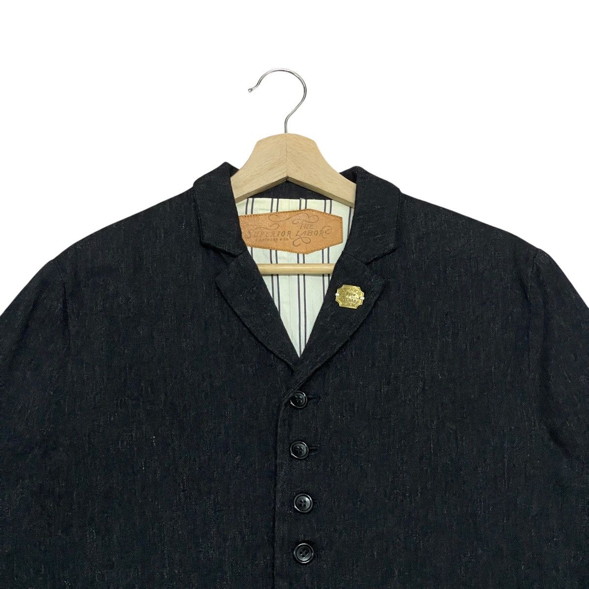 The Superior Labor Vintage The Superior Labor AW2008 Wool Leather Pocket Jacket Size US S / EU 44-46 / 1 - 7 Thumbnail